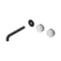 Serenity Wall Basin Set 185mm Offset Spout With Carrara Handle Trim Kit Only Matte Black