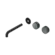 Serenity Wall Basin Set 185mm Offset Spout With Verde Alpi Handle Trim Kit Only Matte Black