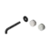 Serenity Wall Basin Set 185mm Offset Spout With Rome Travertine Handle Trim Kit Only Matte Black