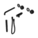 Serenity Progressive Shower System With Spout With Marquina Black Handle And Slim Shower Trim Kit Only Matte Black