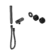 Serenity Progressive Shower System With Marquina Black Handle And Slim Shower Trim Kit Only Gun Metal