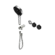 Serenity Progressive Shower System With Marquina Black Handle And Serenity Hand Shower Trim Kit Only Brushed Nickel
