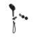 Serenity Progressive Shower System With Marquina Black Handle And Serenity Hand Shower Trim Kit Only Gun Metal