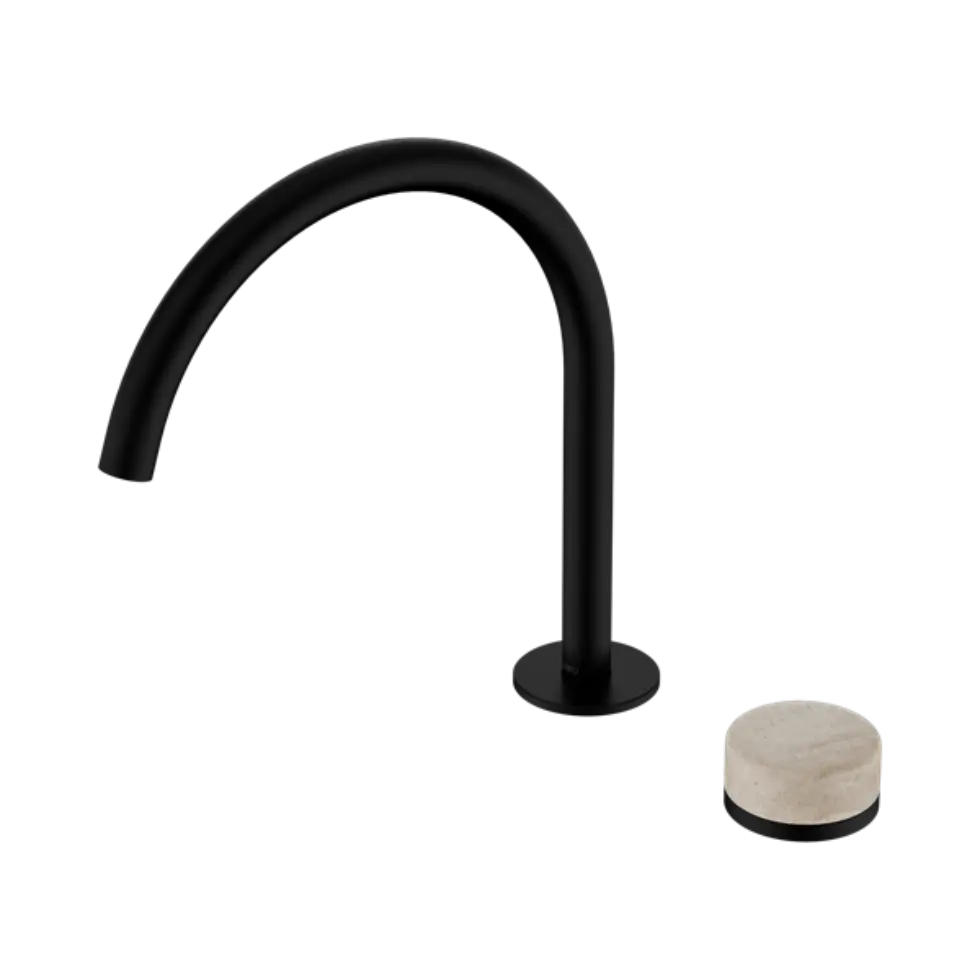 Serenity Progressive Bath/Kitchen Mixer Arc Spout With Rome Travertine ...