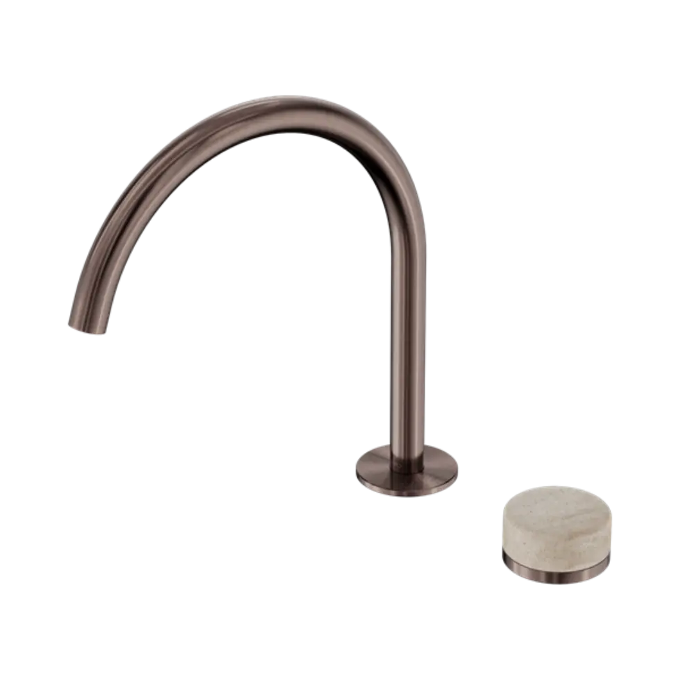 Serenity Progressive Bath/Kitchen Mixer Arc Spout With Rome Travertine ...