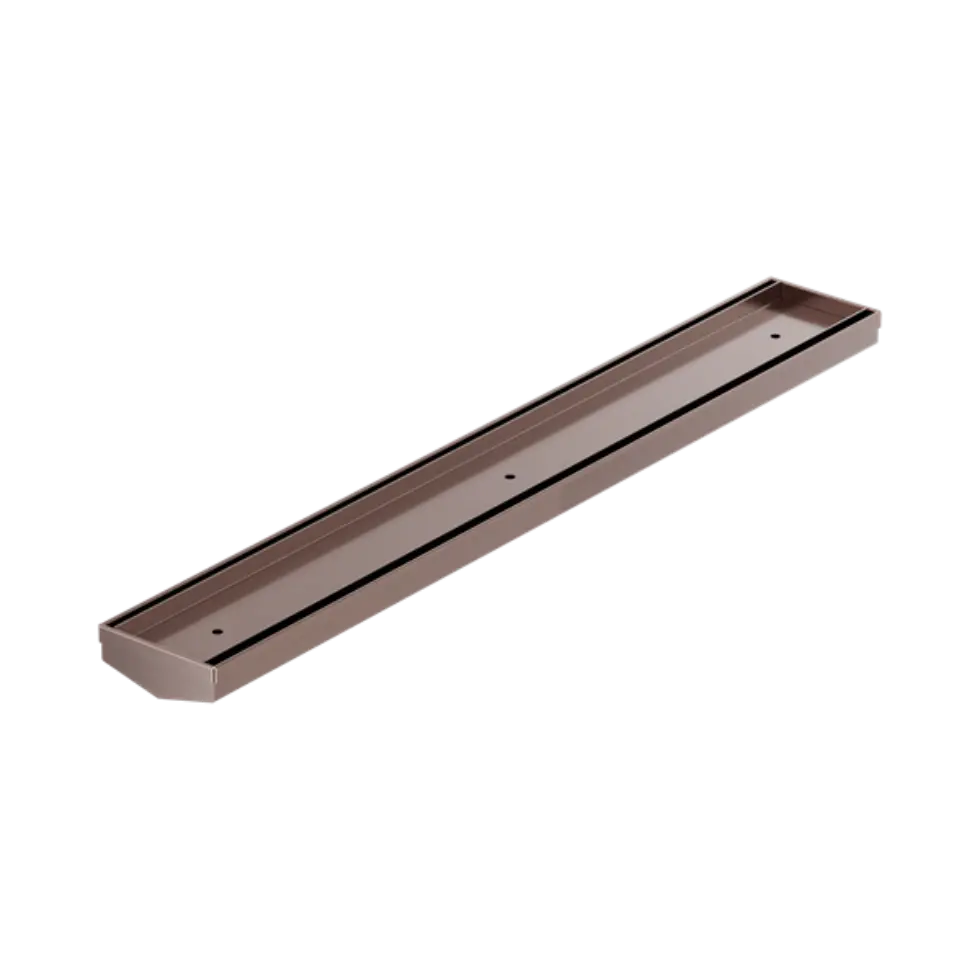 Tile Insert V Channel 600x82mm Floor Grate Without Outlet Brushed Bronze