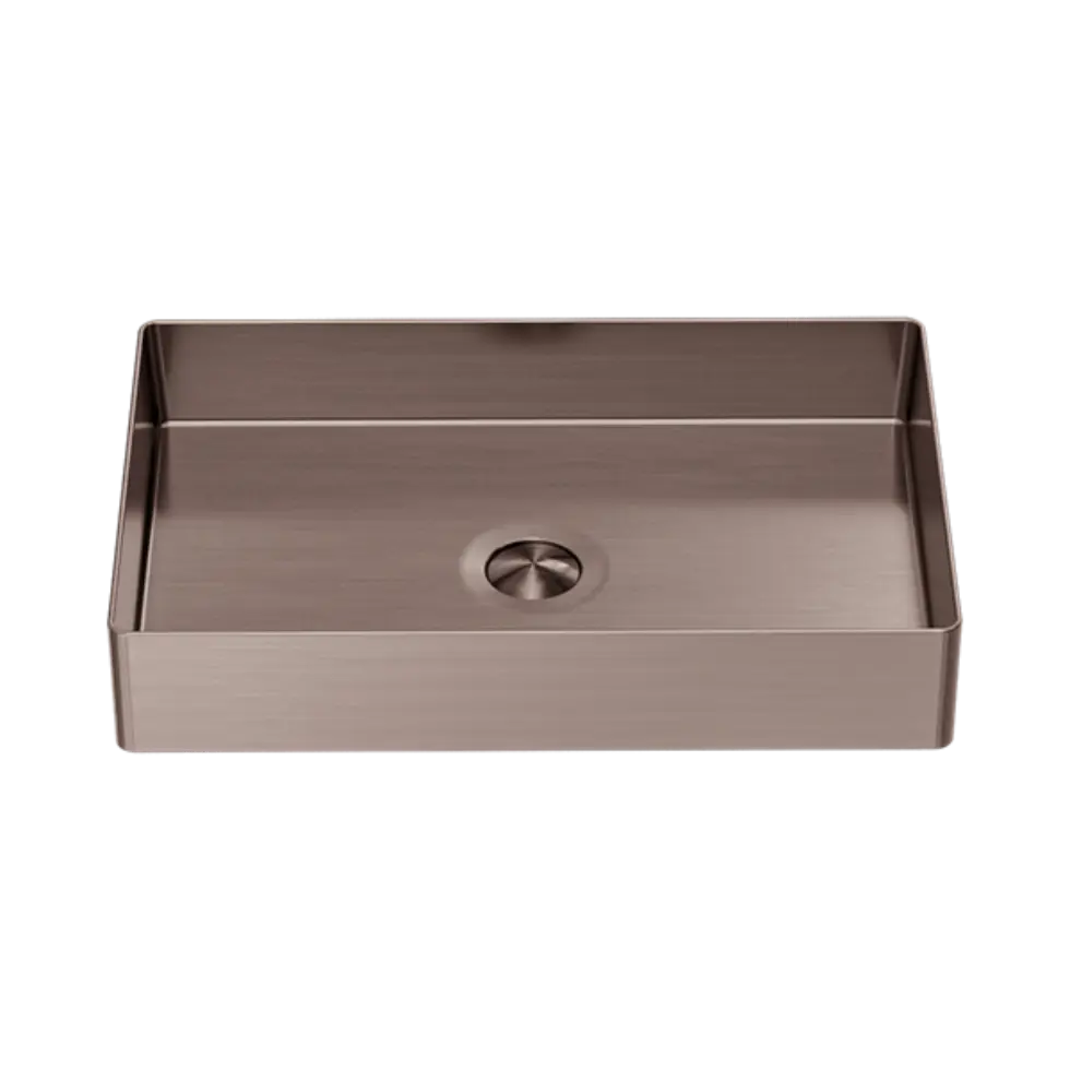 Opal Rectangle Stainless Steel Basin Brushed Bronze