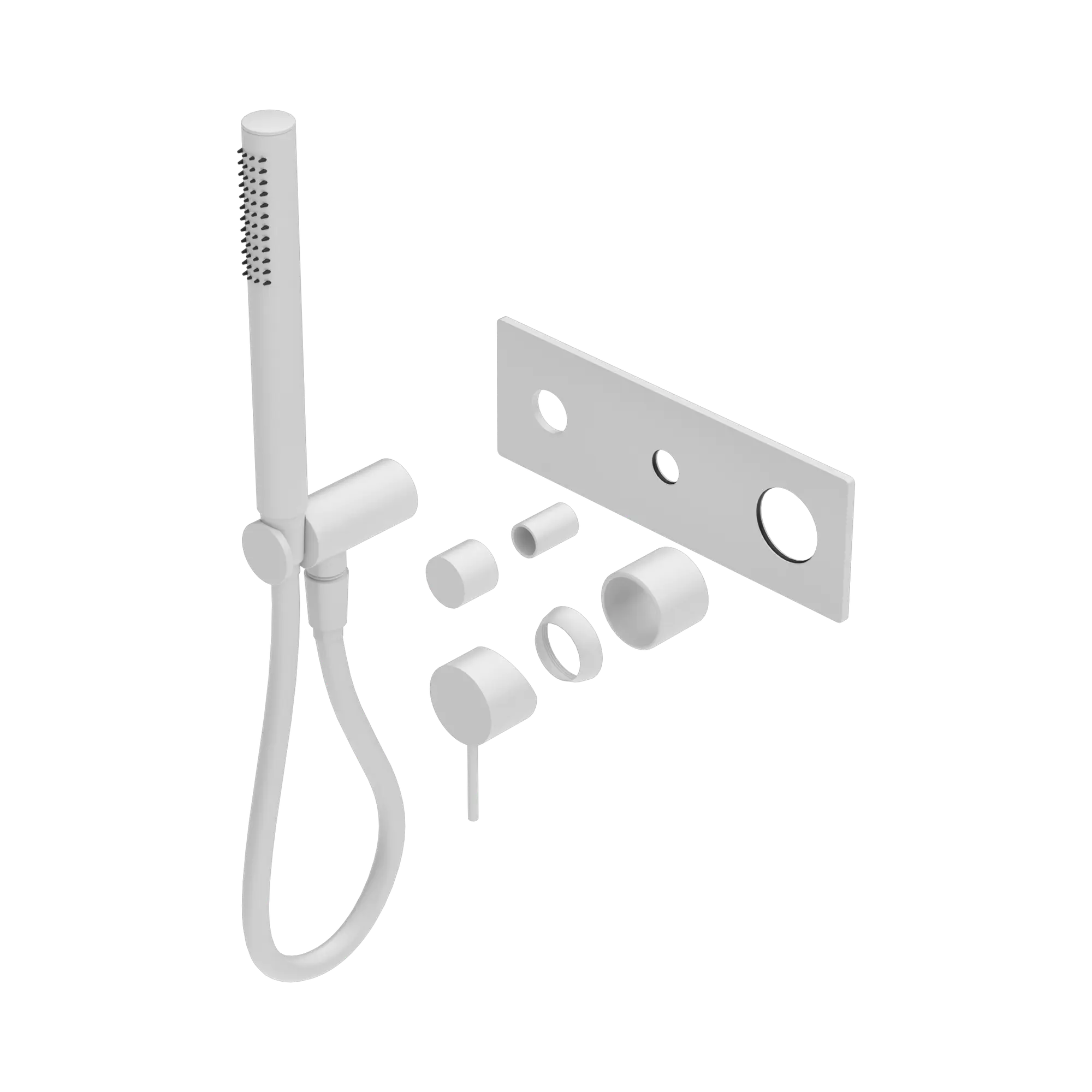 NR221912 ETMW Mecca Shower Mixer Divertor System Trim Kits Only Matte White image 1