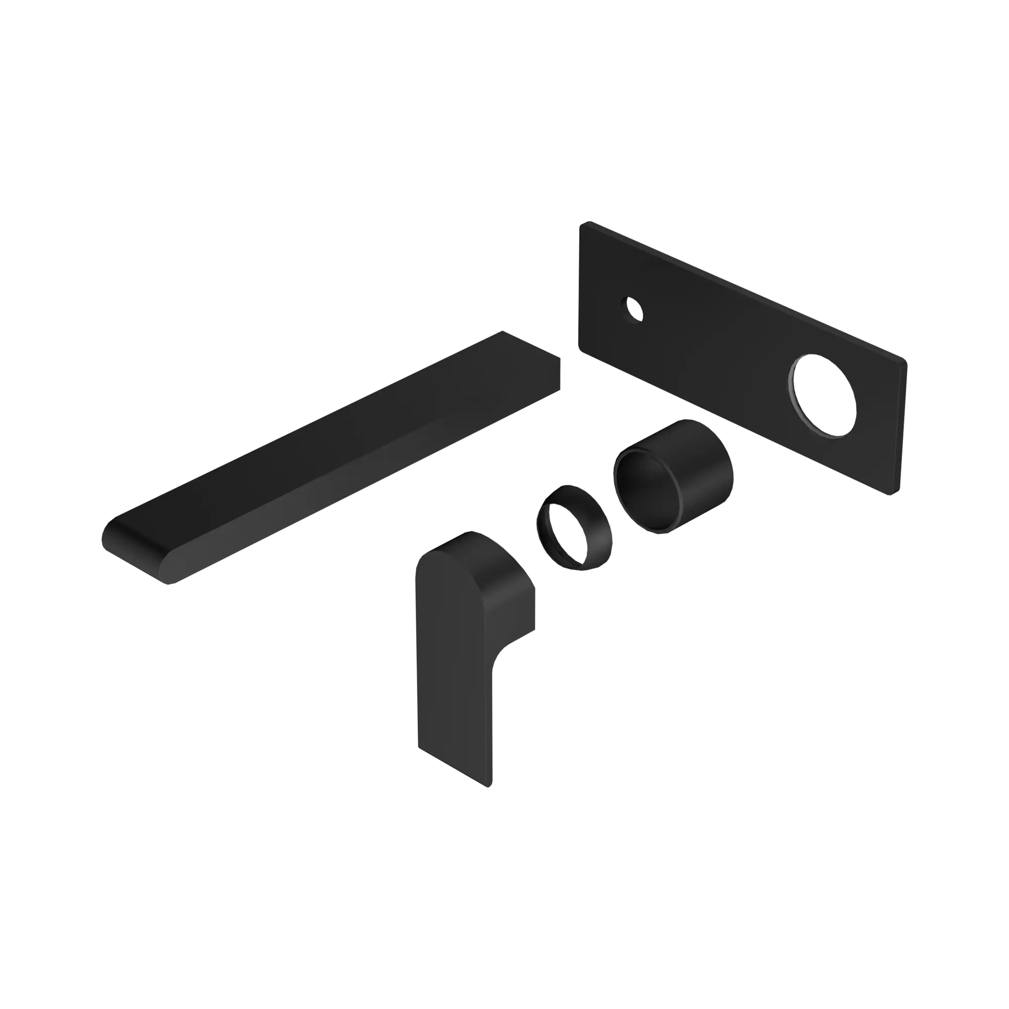 NR321510 BTMB Bianca Wall Basin Bath Mixer 230mm Trim Kits Only Matte Black image 1