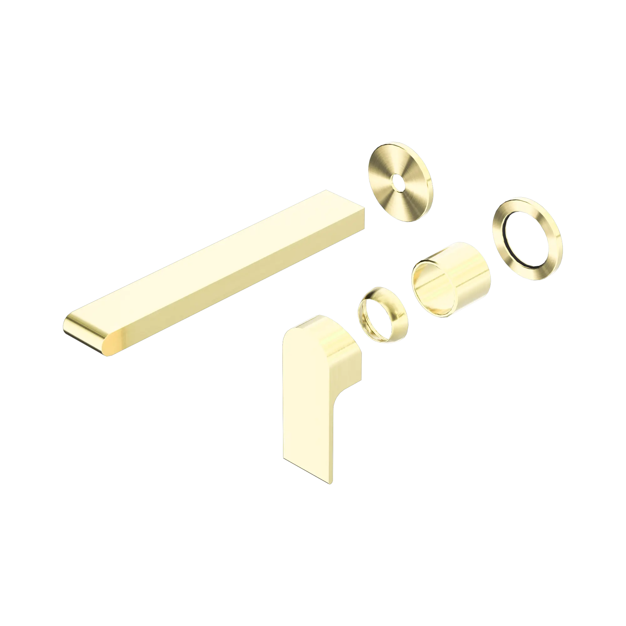 NR321510 FTBG Bianca Wall Basin Bath Mixer Separate Back Plate 230mm Trim Kits Only Brushed Gold image 1