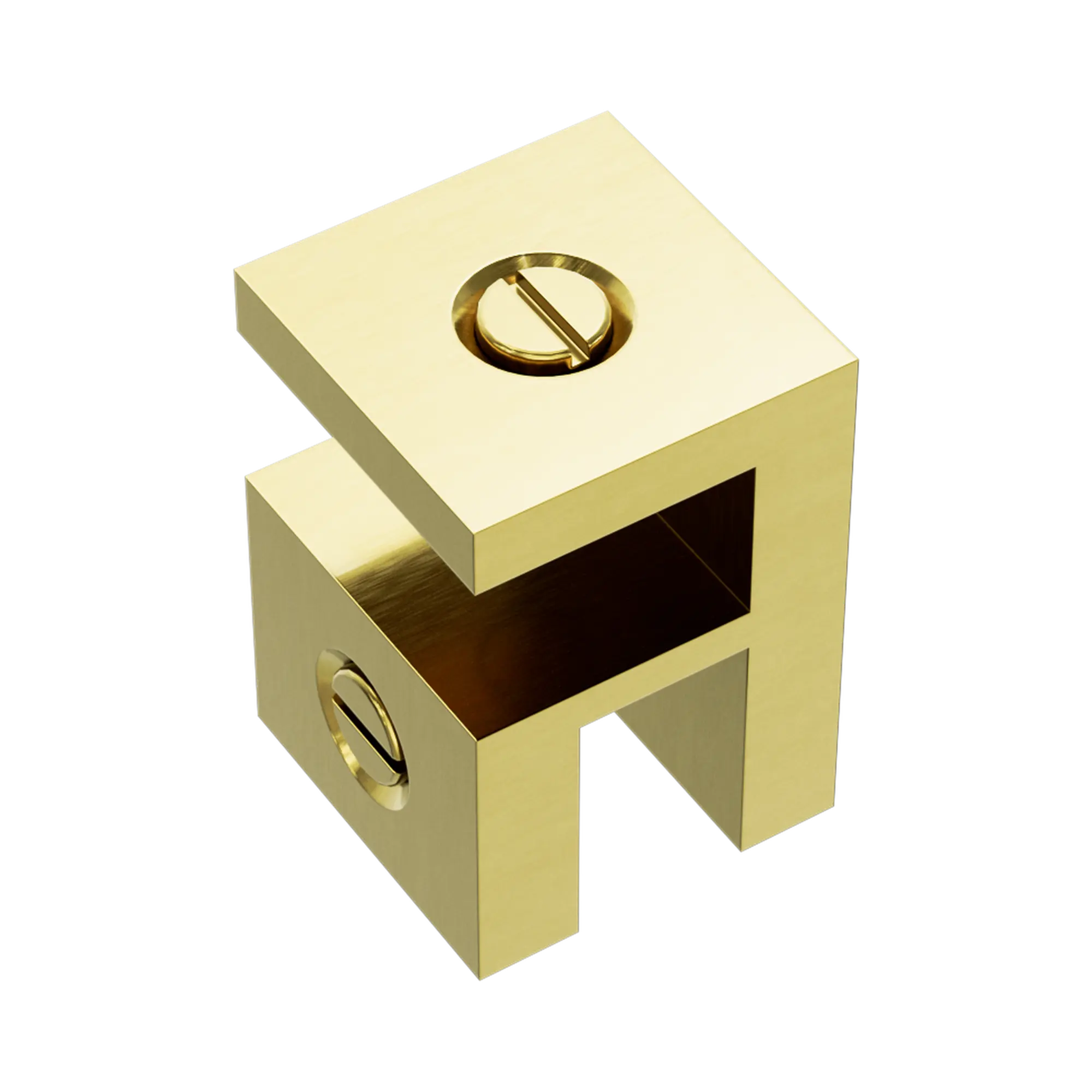 NRSH201 BG Over Panel Glass To Glass Fitting 10mm Glass Brushed Gold image 1