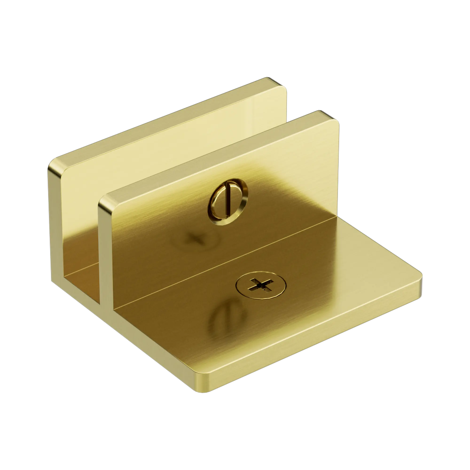 NRSH202 BG Shower F Bracket 10mm Glass Brushed Gold image 1