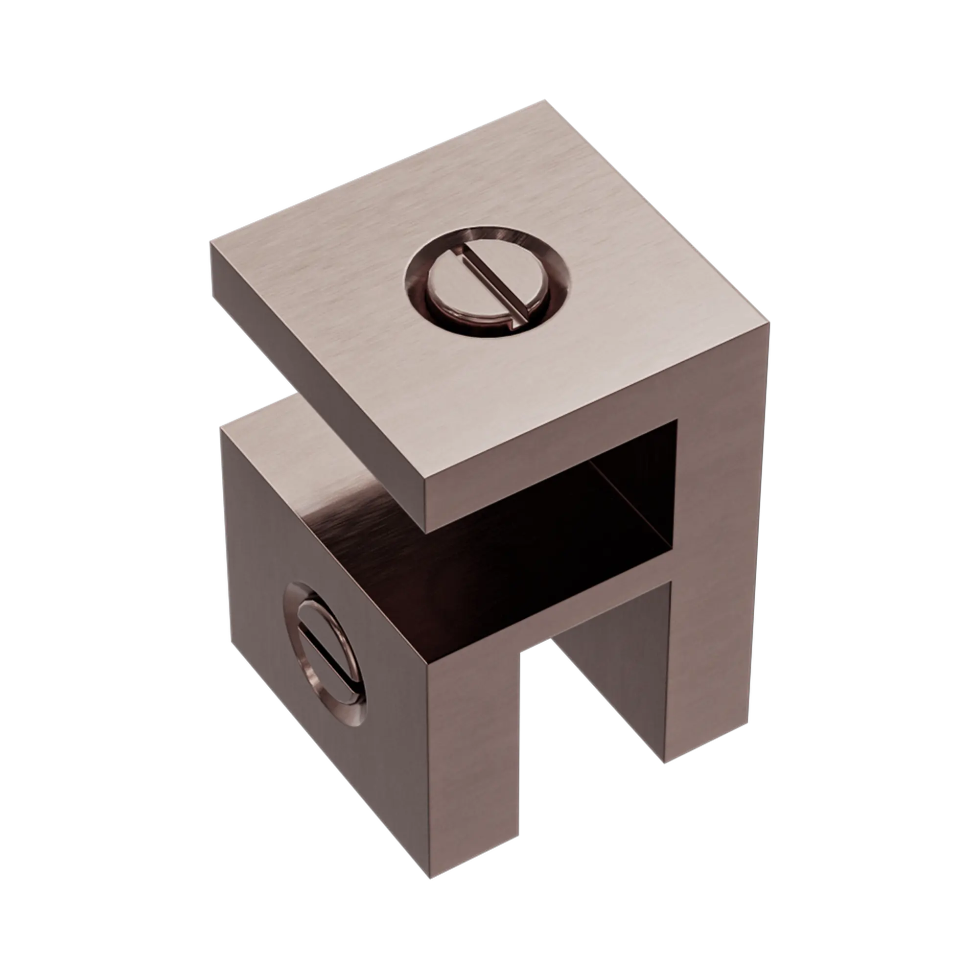 NRSH201 BZ Over Panel Glass To Glass Fitting 10mm Glass Brushed Bronze image 1