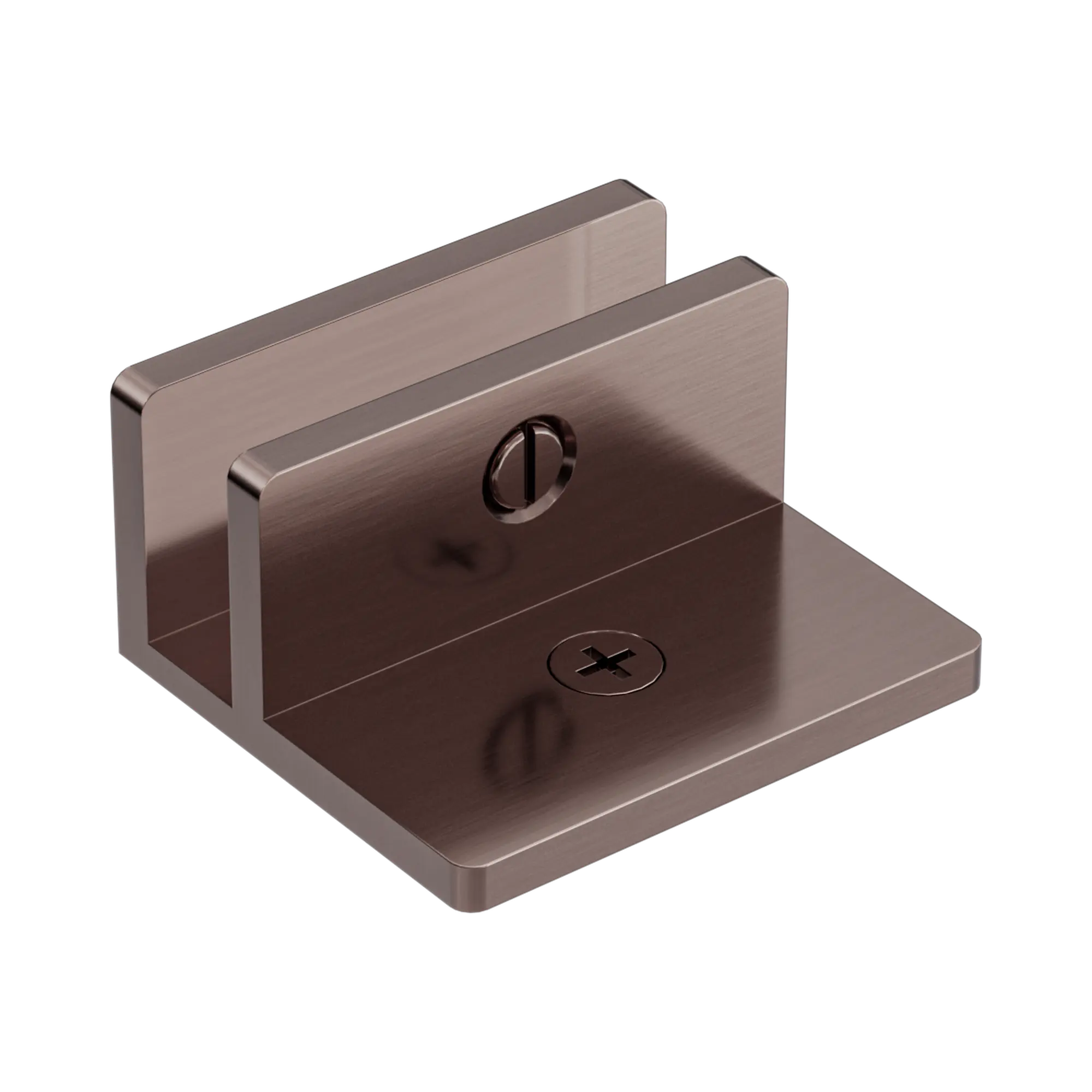 NRSH202 BZ Shower F Bracket 10mm Glass Brushed Bronze image 1