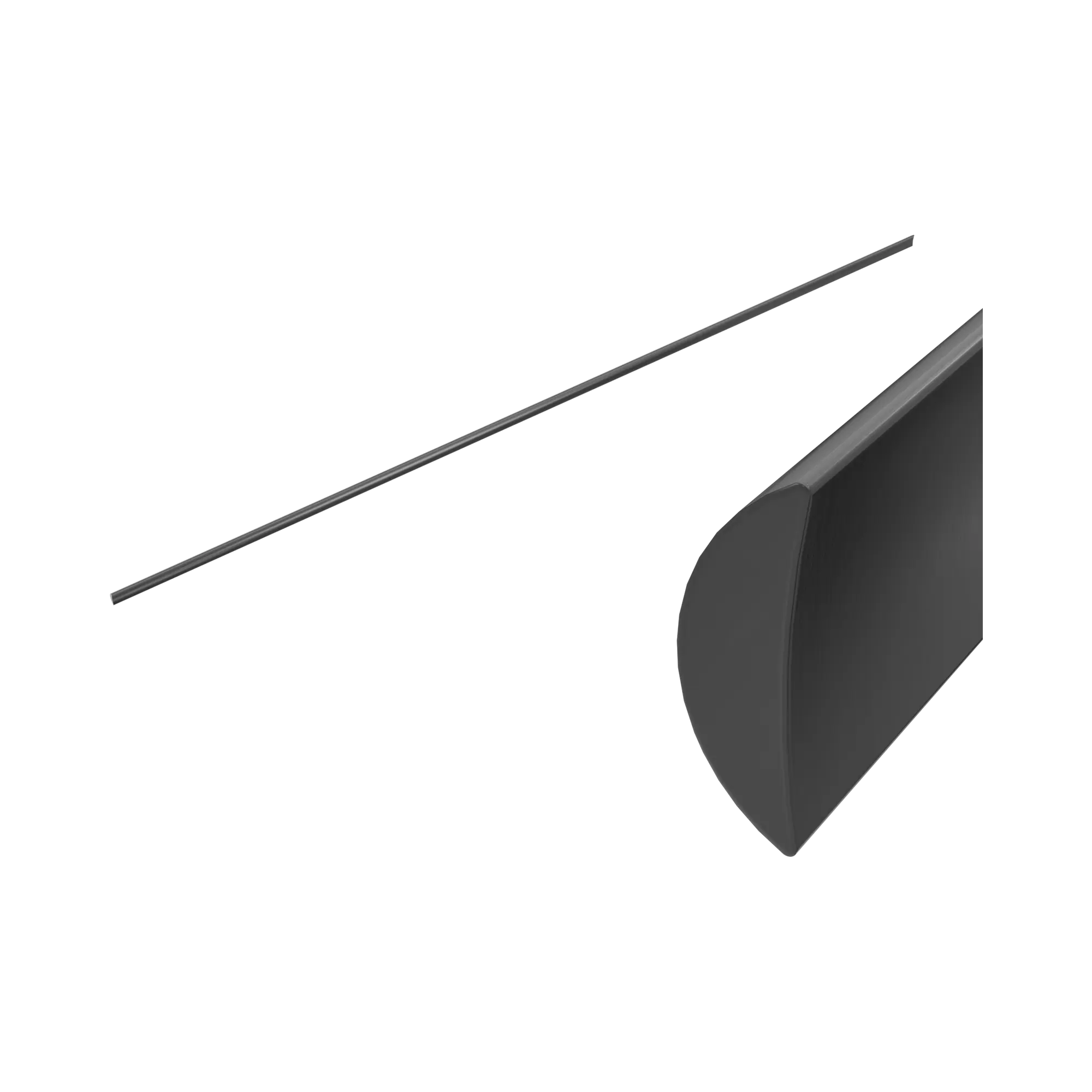 NRSH401 GM Half Round Water Seal Rail 750mm Gun Metal image 1