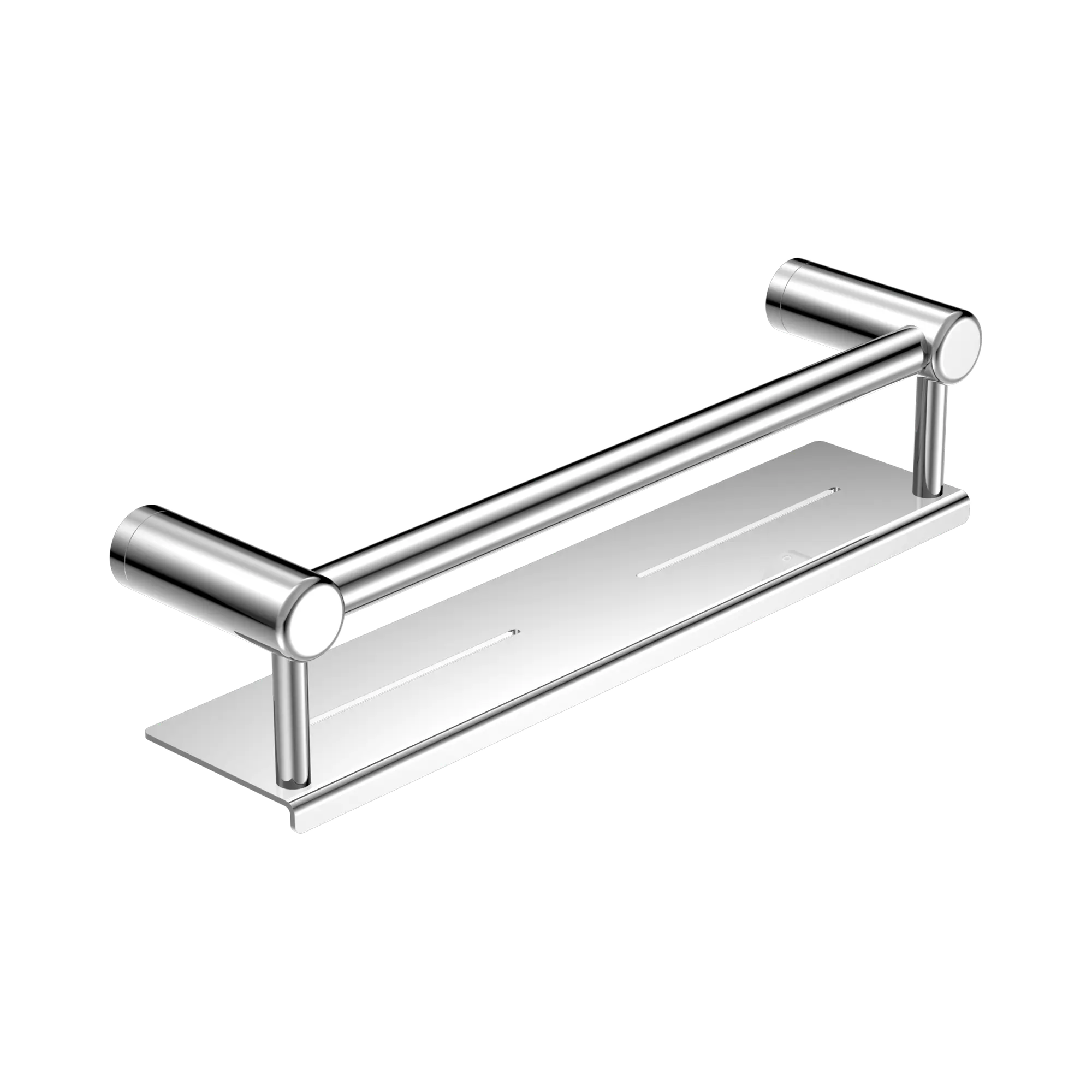 NRCR2518 CCH Mecca Care 25mm Grab Rail With Shelf 450mm Chrome image 1