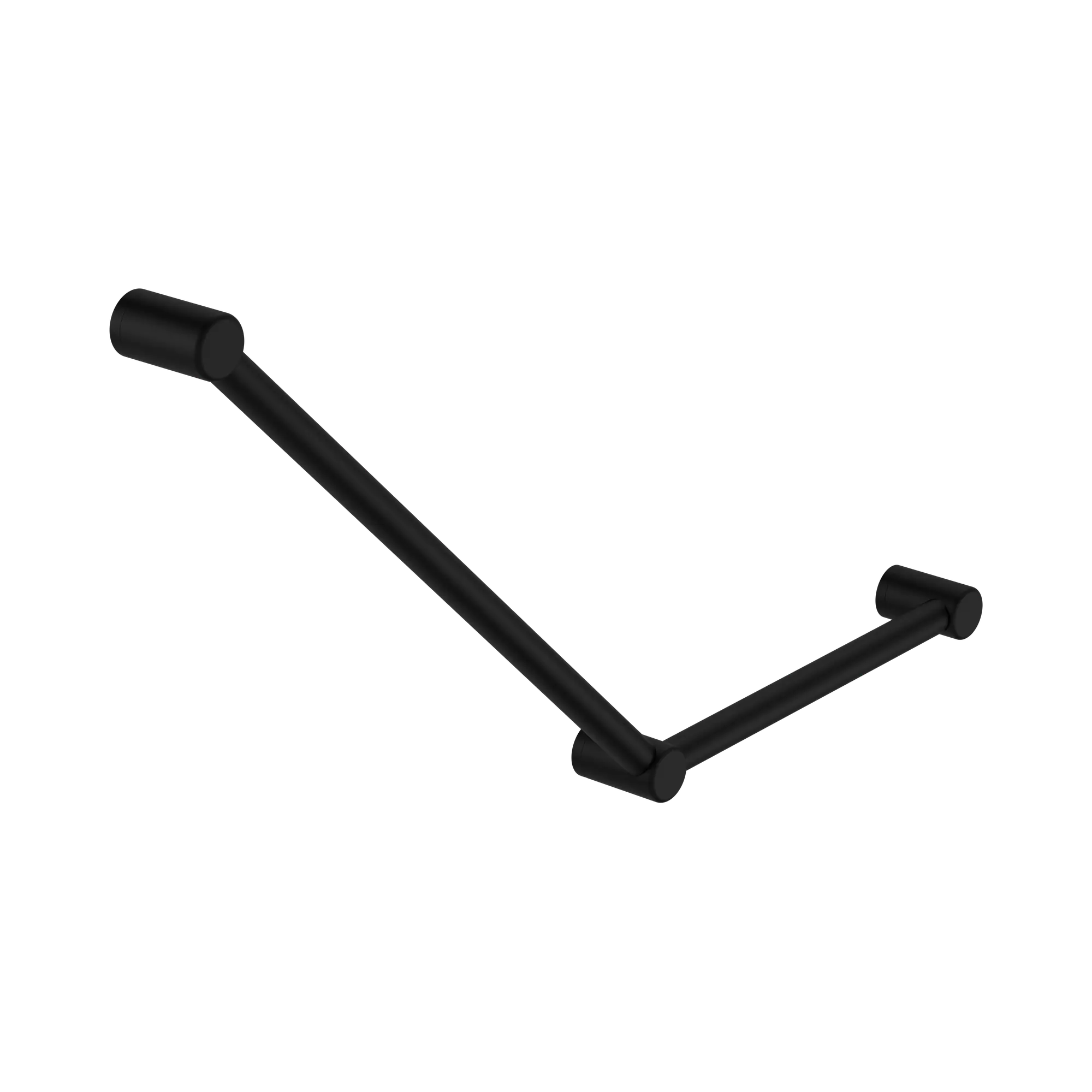 NRCR3245 AMB Mecca Care 32mm Ambulant Toilet Grab Rail 45 Degree 750 X450mm Matte Black image 1