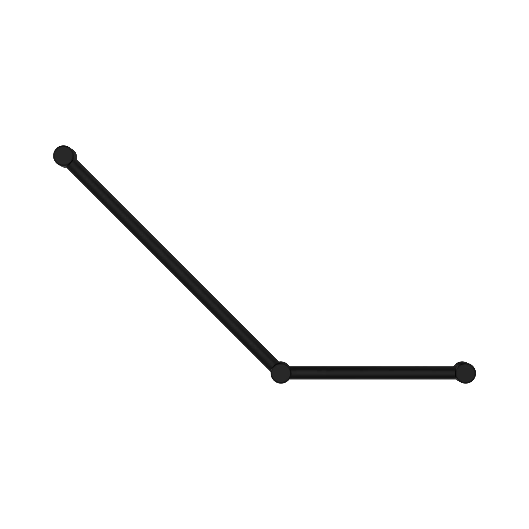 NRCR3245 AMB Mecca Care 32mm Ambulant Toilet Grab Rail 45 Degree 750 X450mm Matte Black image 2