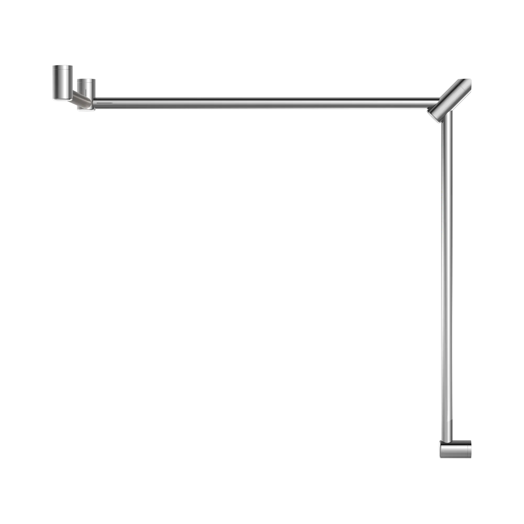 NRCR3290c CH Mecca Care 32mm DDA Toilet Grab Rail Set 90 Degree Continuous 600 X1065 X1025mm Chrome image 2