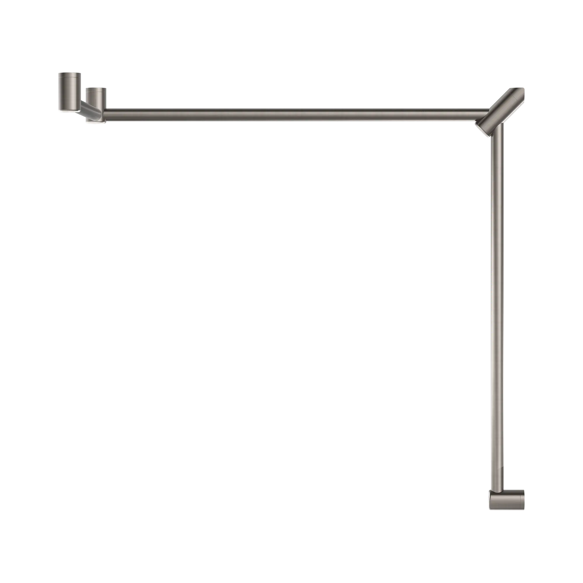 NRCR3290c BN Mecca Care 32mm DDA Toilet Grab Rail Set 90 Degree Continuous 600 X1065 X1025mm Brushed Nickel image 2