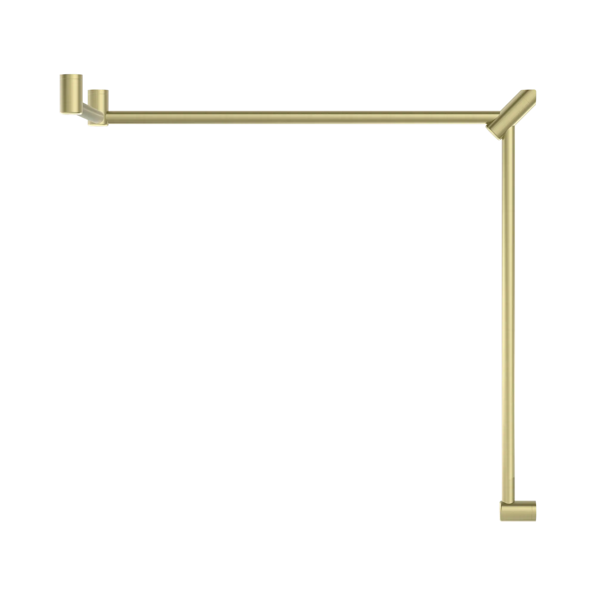 NRCR3290c BG Mecca Care 32mm DDA Toilet Grab Rail Set 90 Degree Continuous 600 X1065 X1025mm Brushed Gold image 2