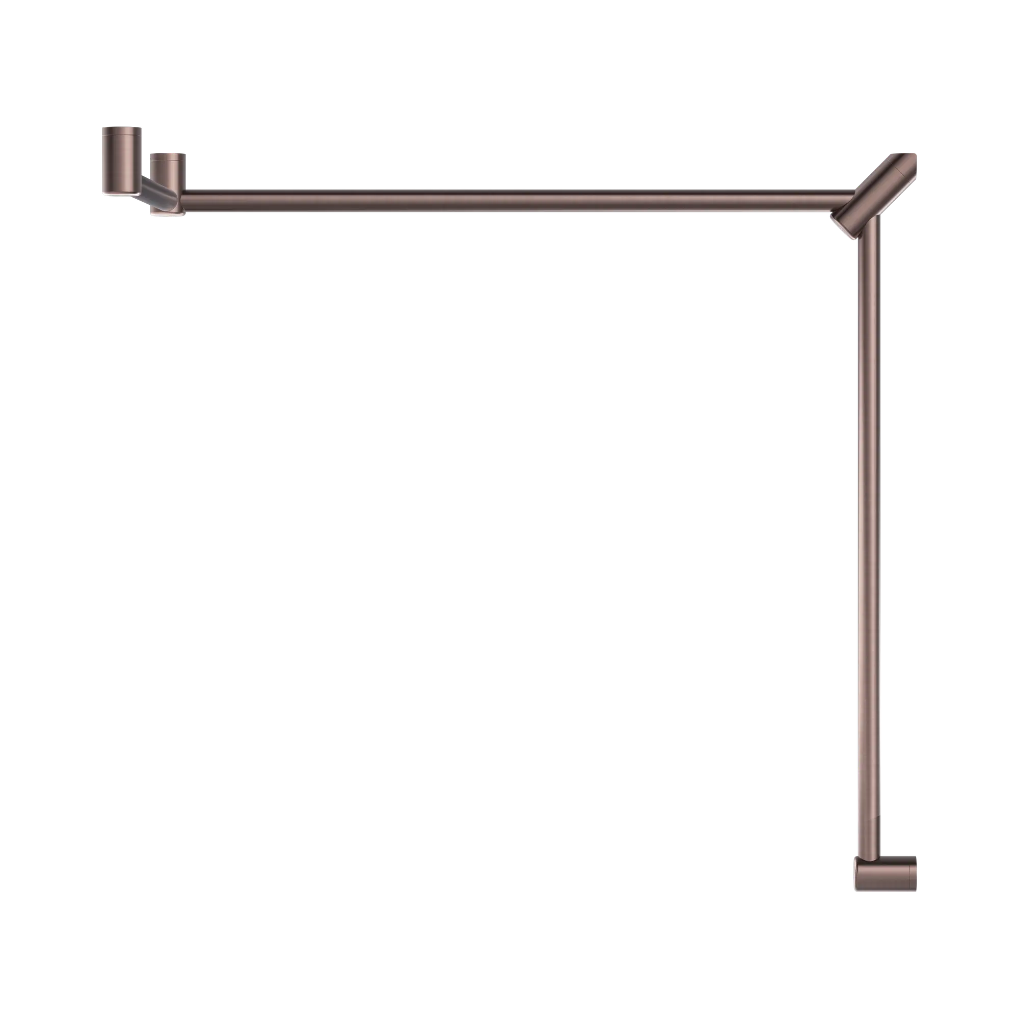 NRCR3290c BZ Mecca Care 32mm DDA Toilet Grab Rail Set 90 Degree Continuous 600 X1065 X1025mm Brushed Bronze image 2