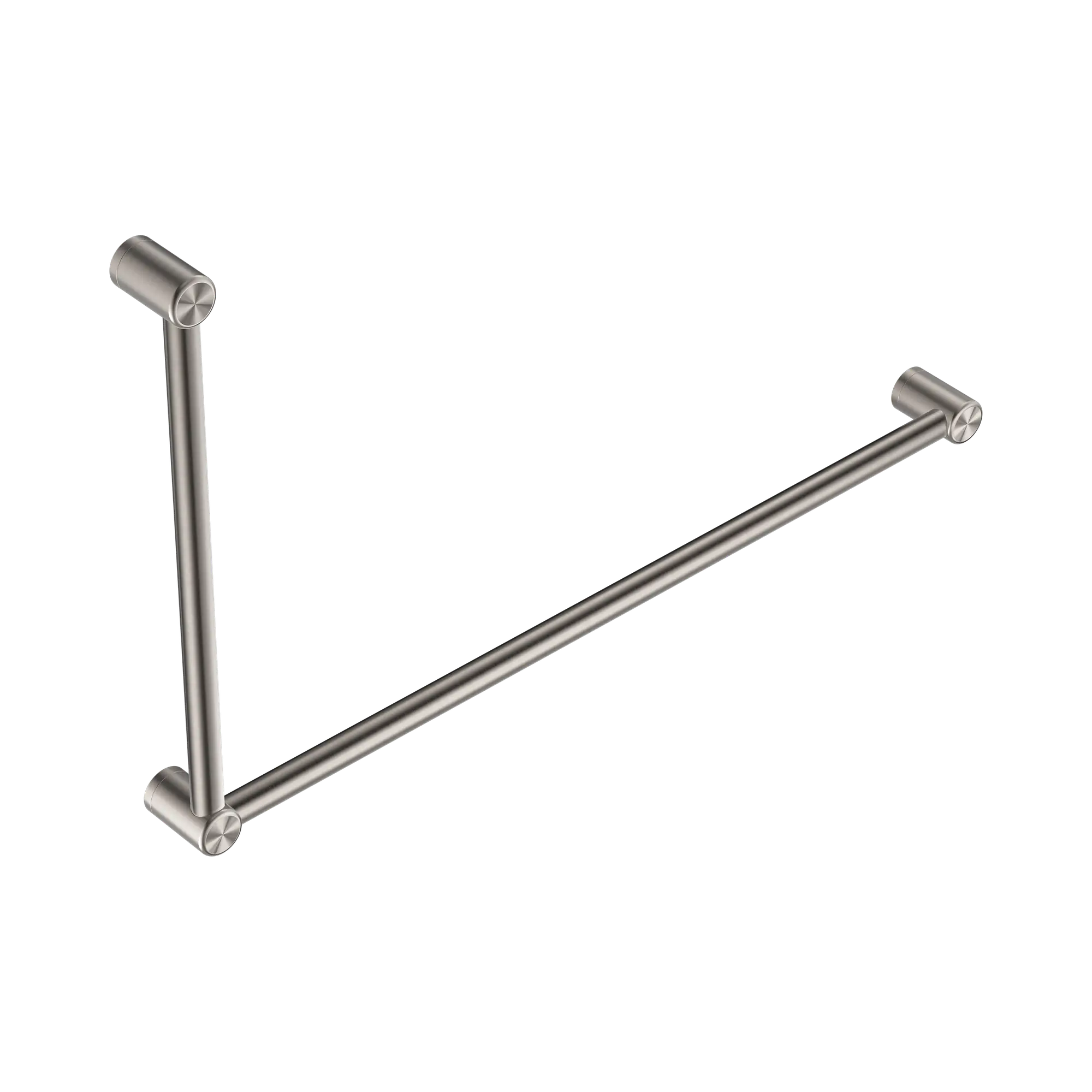 NRCR3290 BN Mecca Care 32mm DDA Grab Rail Set 90 Degree 600 X1000mm Brushed Nickel image 1