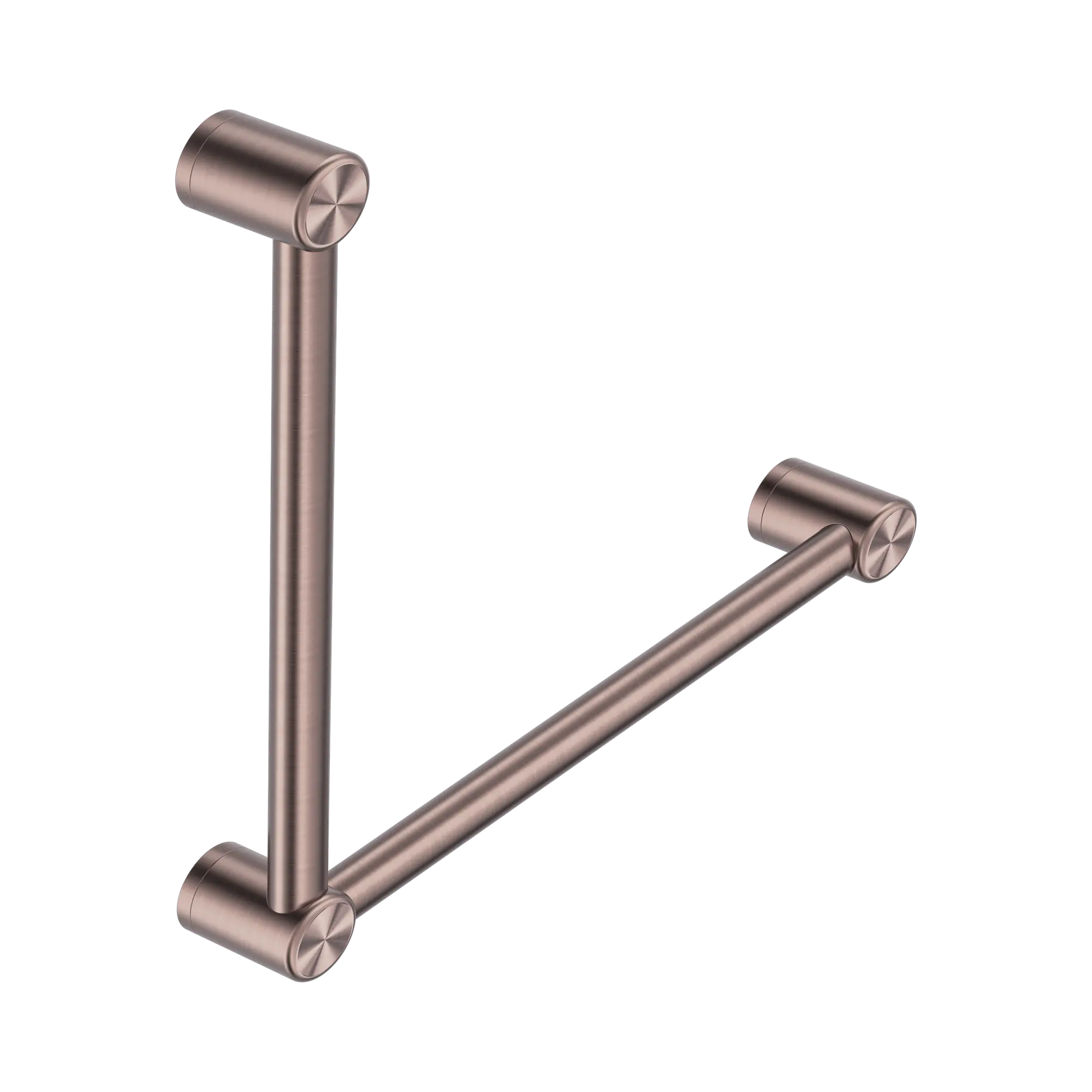 NRCR3290 ABZ Mecca Care 32mm Ambulant Toilet Grab Rail 90 Degree 450 X450mm Brushed Bronze image 1