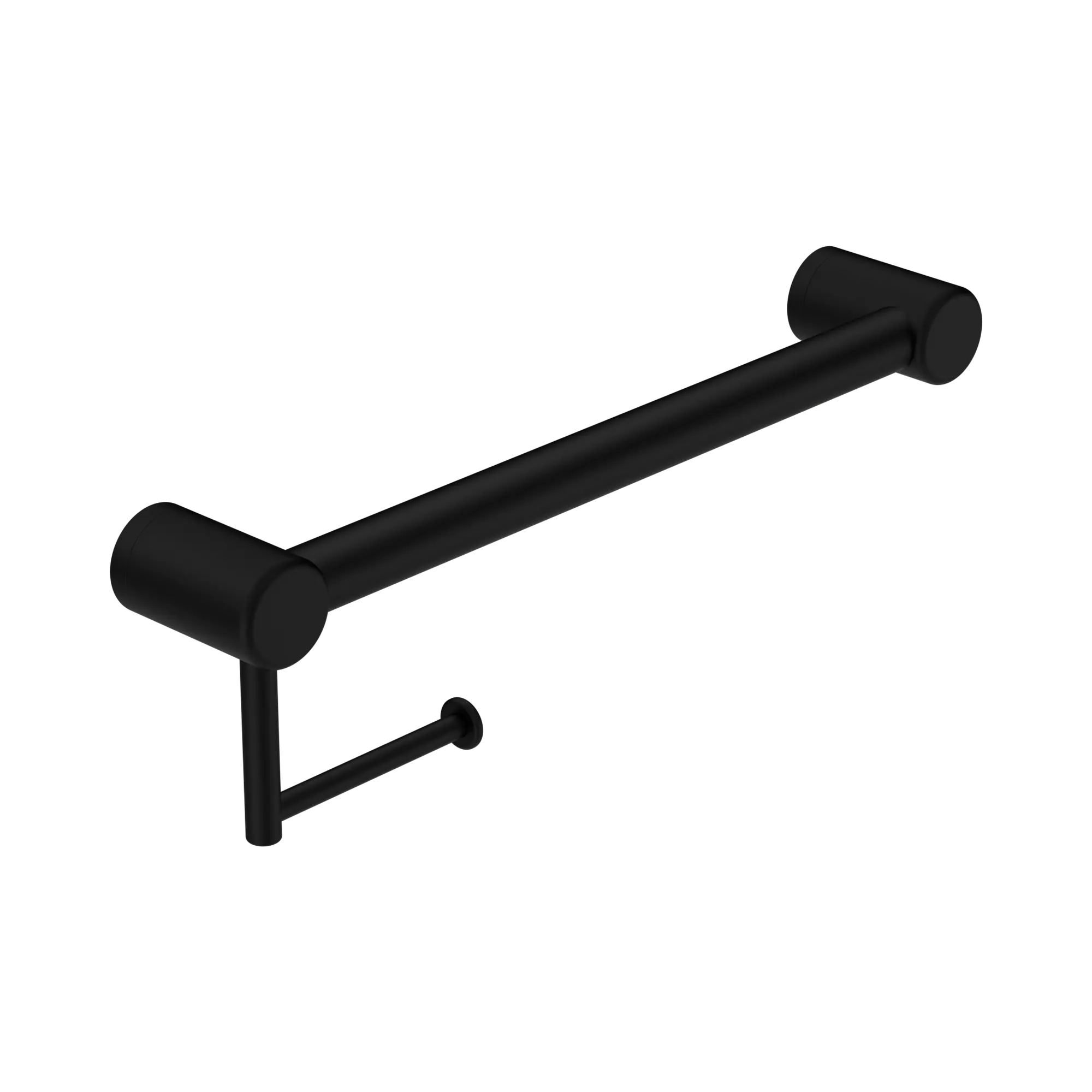 NRCR3218 AMB Mecca Care 32mm Grab Rail With Toilet Roll Holder 450mm Matte Black image 1