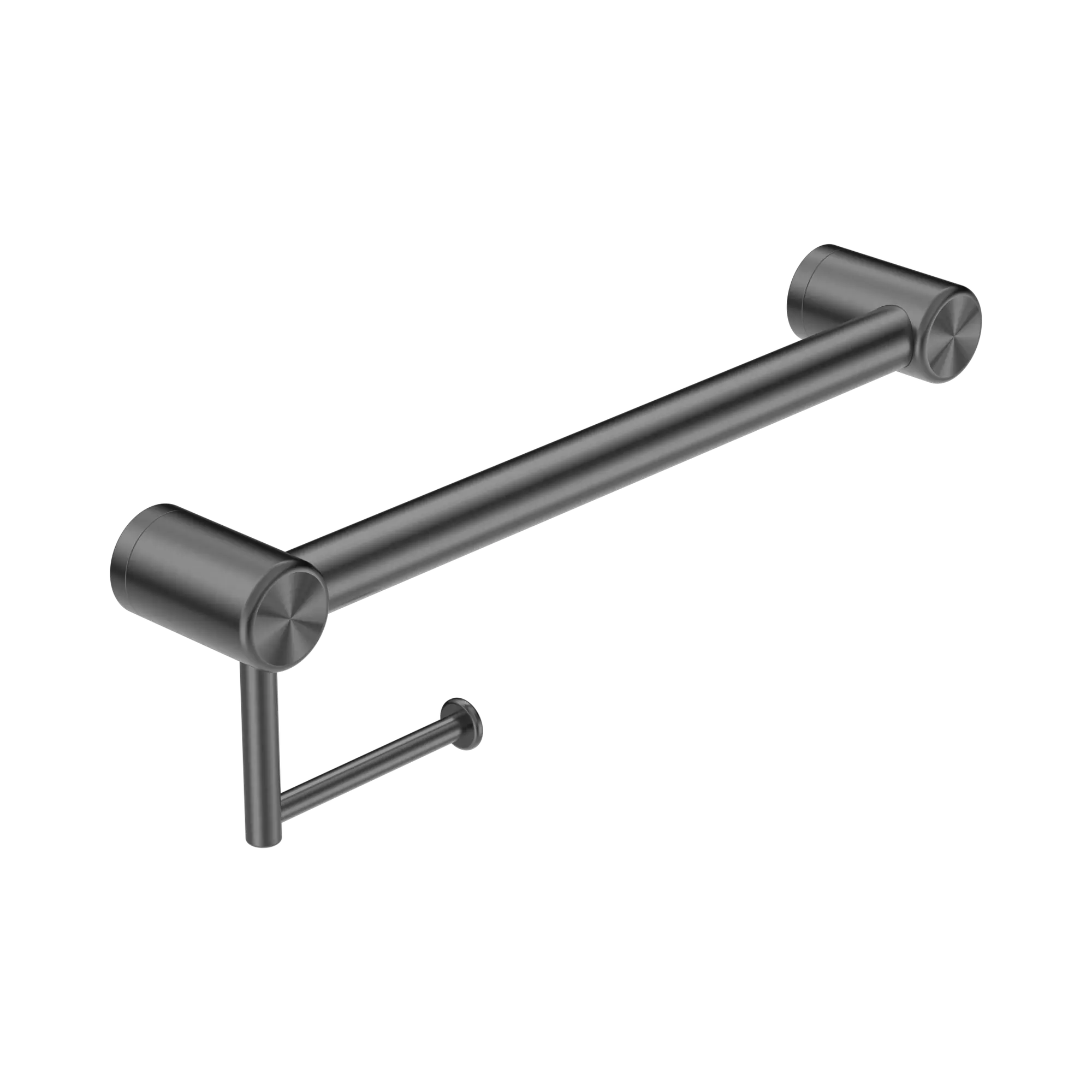 NRCR3218 AGM Mecca Care 32mm Grab Rail With Toilet Roll Holder 450mm Gun Metal image 1