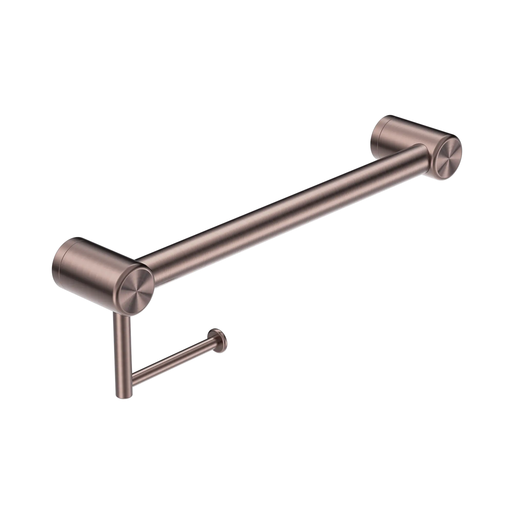 NRCR3218 ABZ Mecca Care 32mm Grab Rail With Toilet Roll Holder 450mm Brushed Bronze image 1