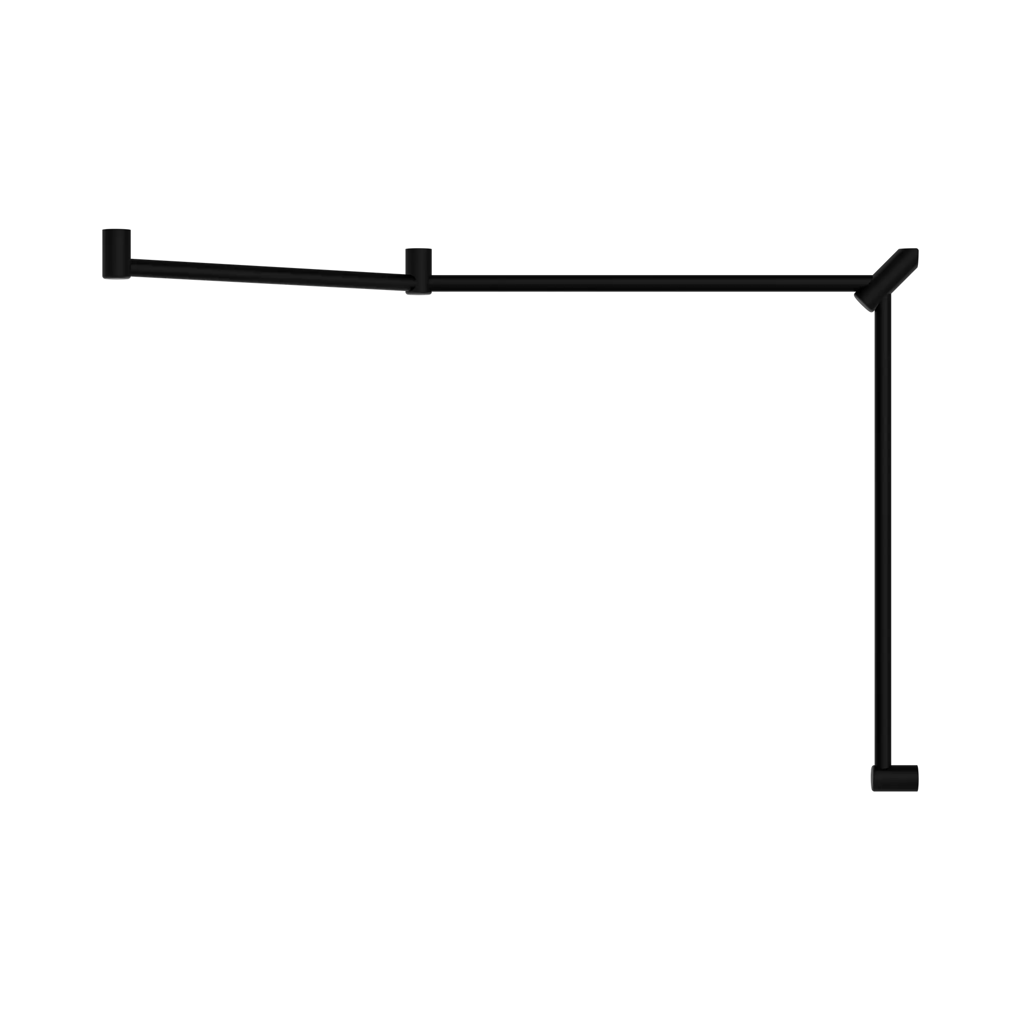NRCR3245 CMB Mecca Care 32mm DDA Toilet Grab Rail Set 45 Degree Continuous 750 X965 X1025mm Matte Black image 2