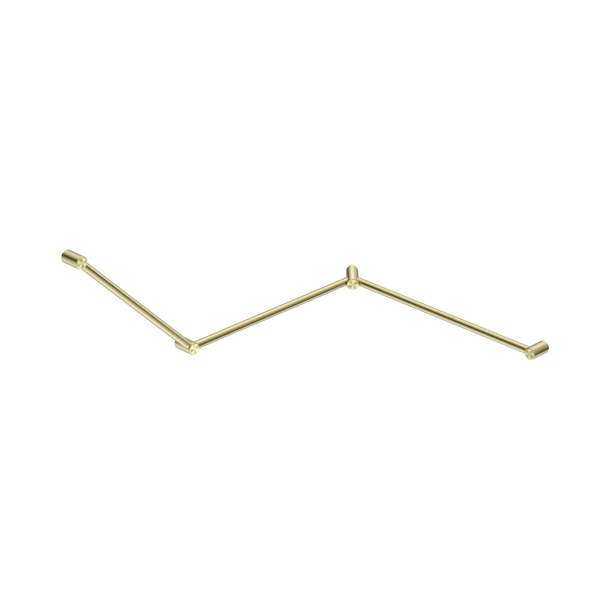 NRCR3245 CBG Mecca Care 32mm DDA Toilet Grab Rail Set 45 Degree Continuous 750 X965 X1025mm Brushed Gold image 1