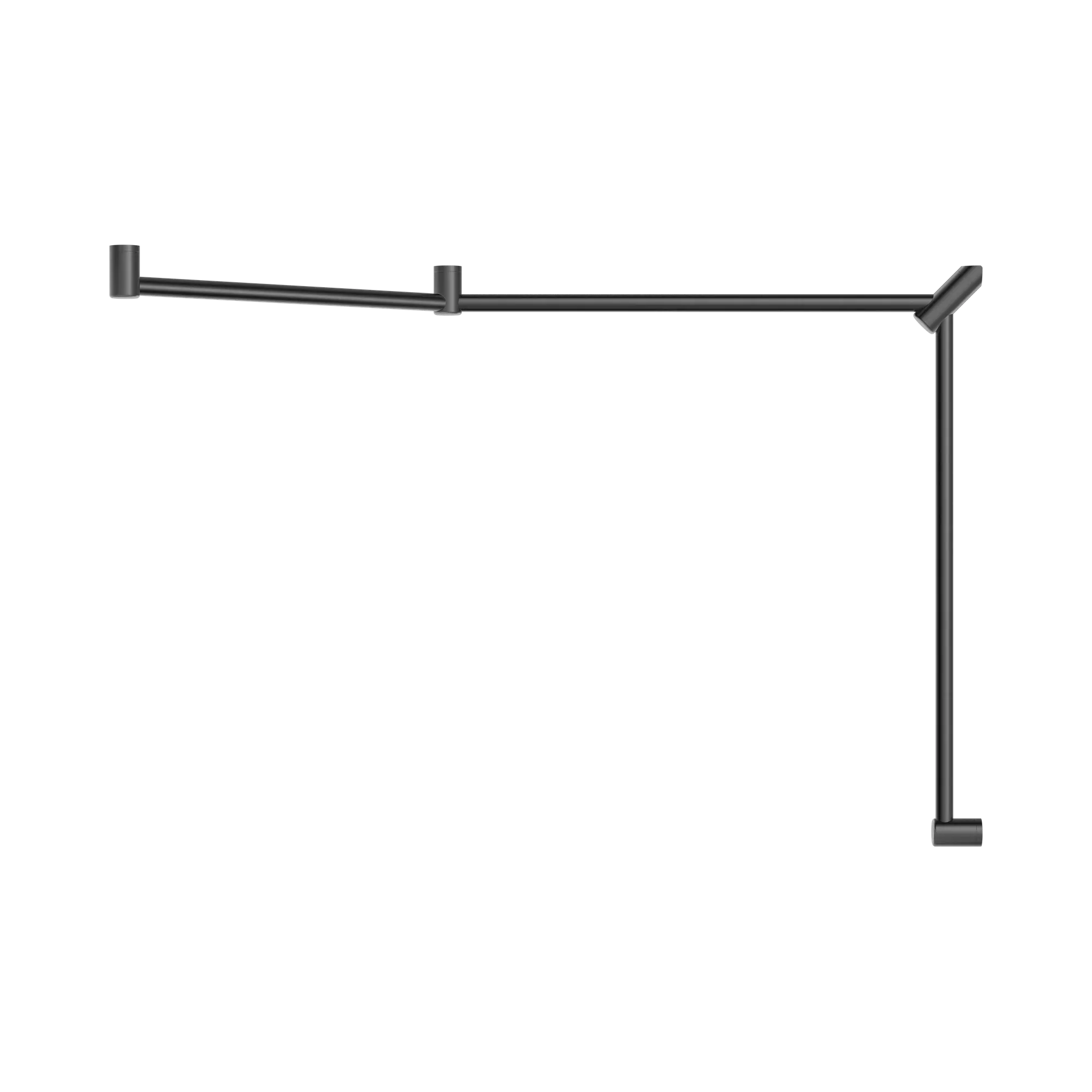 NRCR3245 CGM Mecca Care 32mm DDA Toilet Grab Rail Set 45 Degree Continuous 750 X965 X1025mm Gun Metal image 2