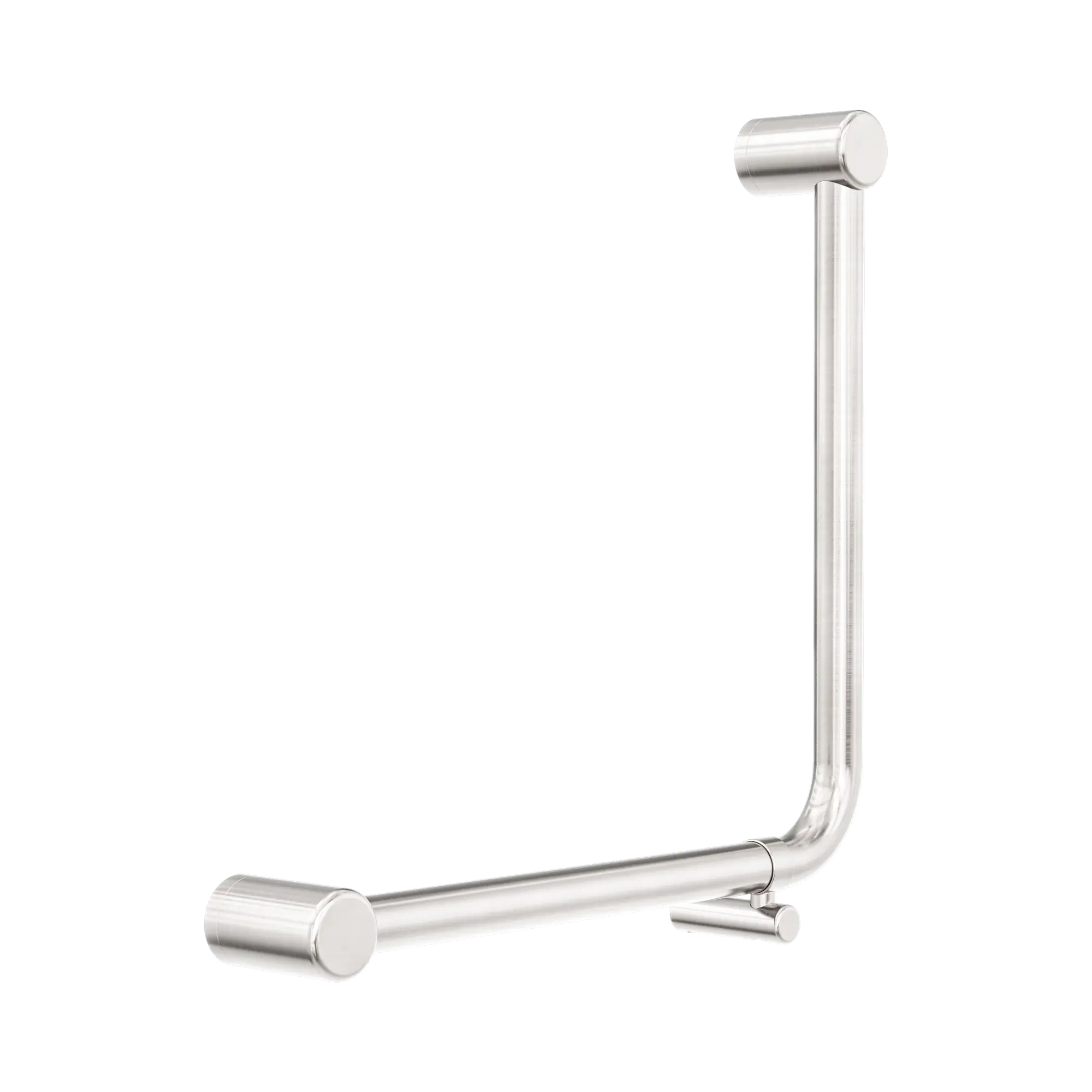 NRCR3290 DBN Mecca Care 32mm Ambulant 90 Degree Bent Tube Grab Rail 450 X450mm Brushed Nickel image 1