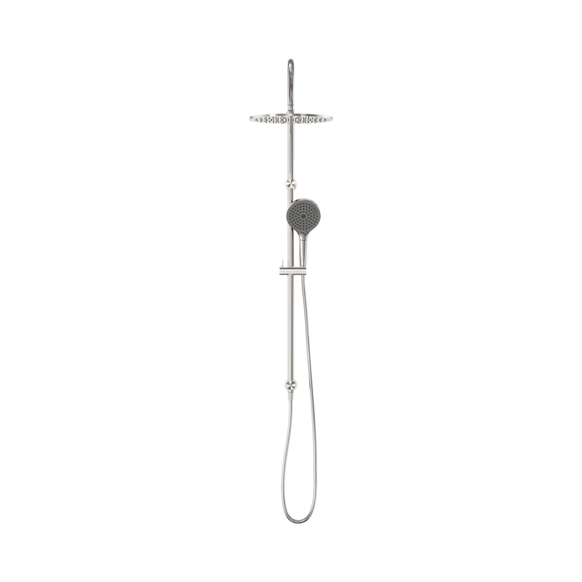 NR221905 HBN Mecca Twin Shower With Air Shower II Brushed Nickel image 2