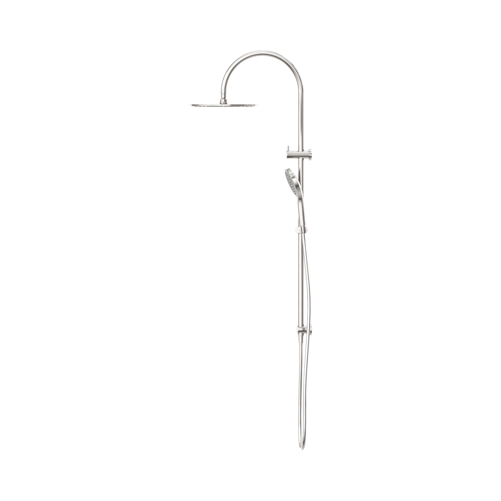 NR221905 HBN Mecca Twin Shower With Air Shower II Brushed Nickel image 3