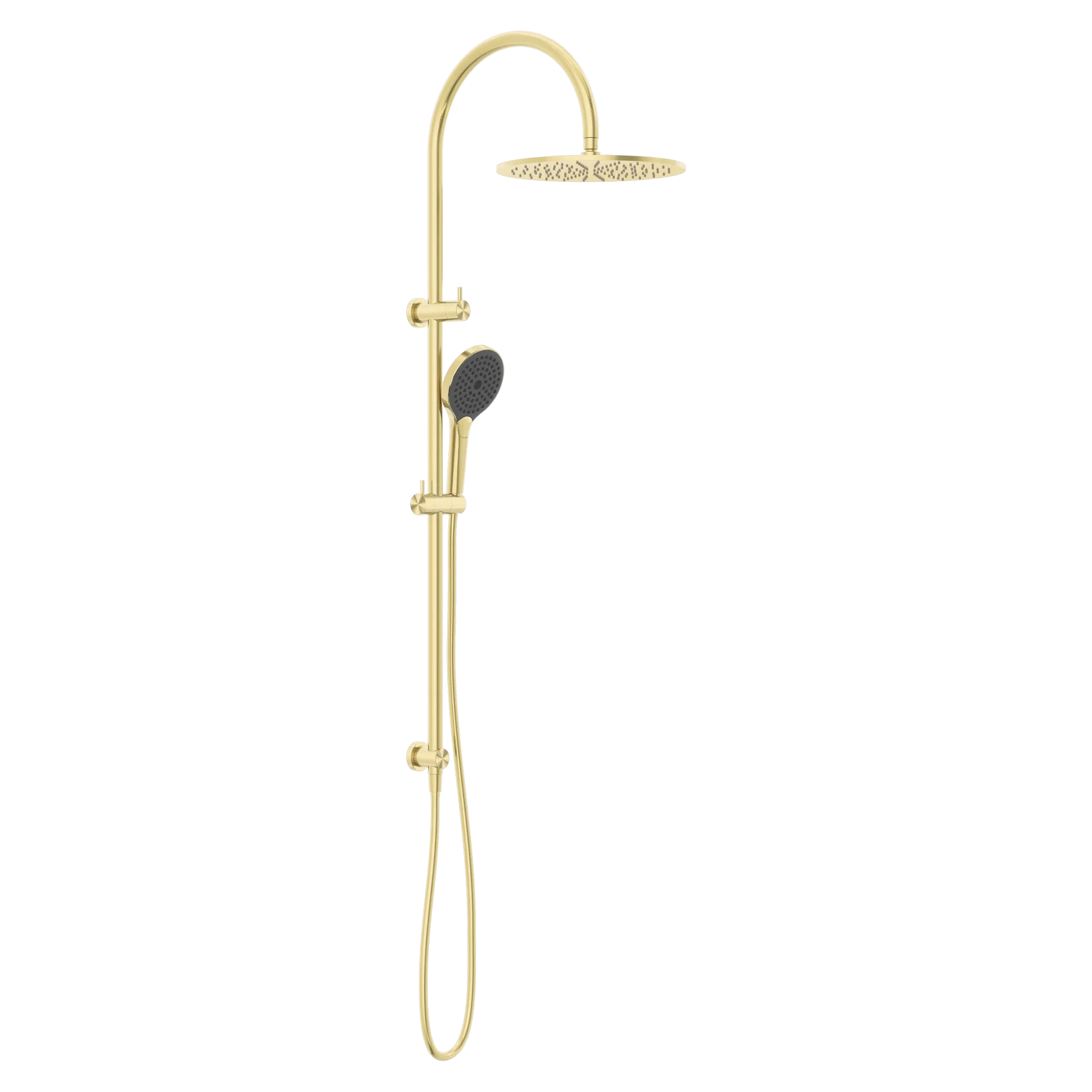 NR221905 HBG Mecca Twin Shower With Air Shower II Brushed Gold image 1