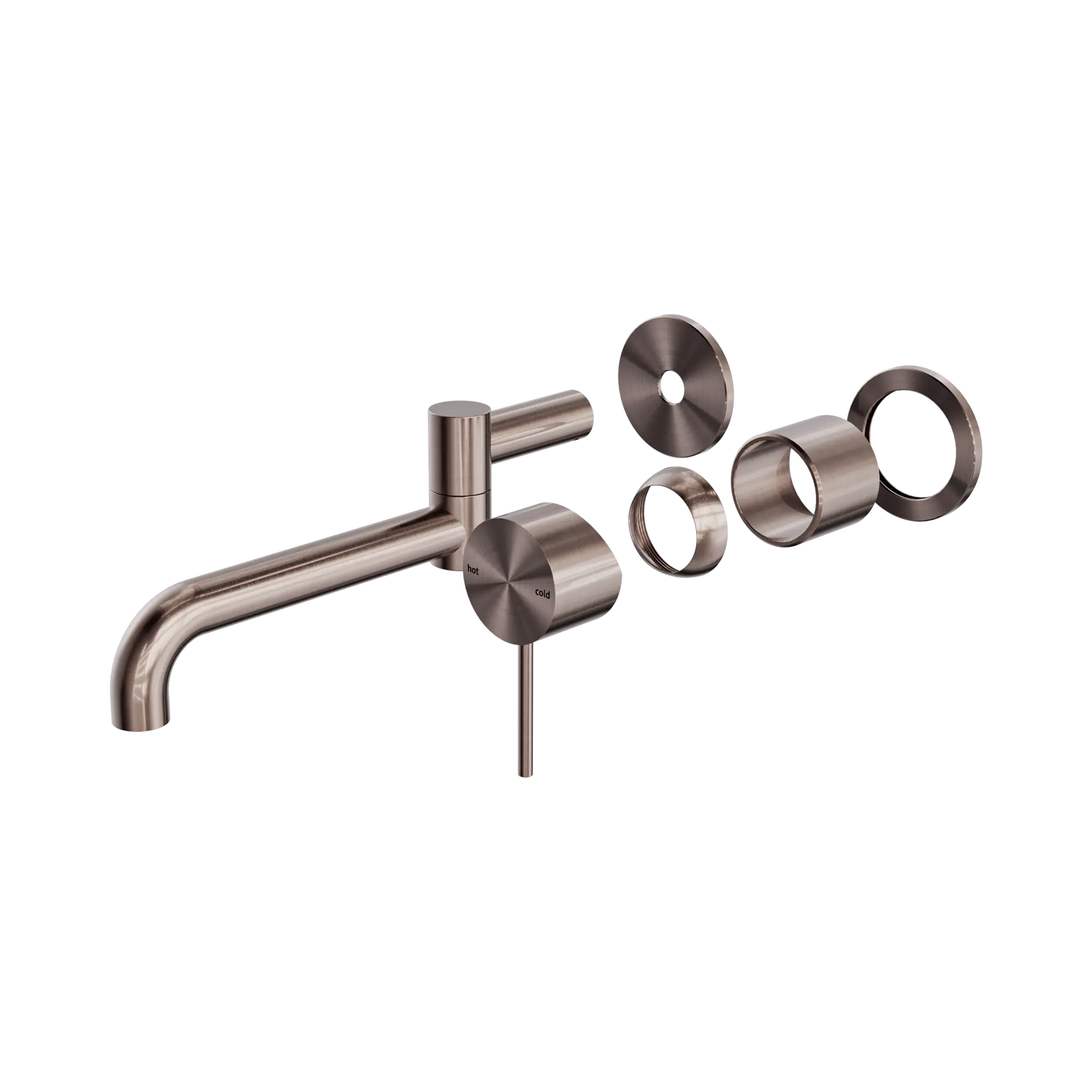 NR221910 RTBZ Mecca Wall Basin Bath Mixer Swivel Spout 225mm Trim Kits Only Brushed Bronze image 1