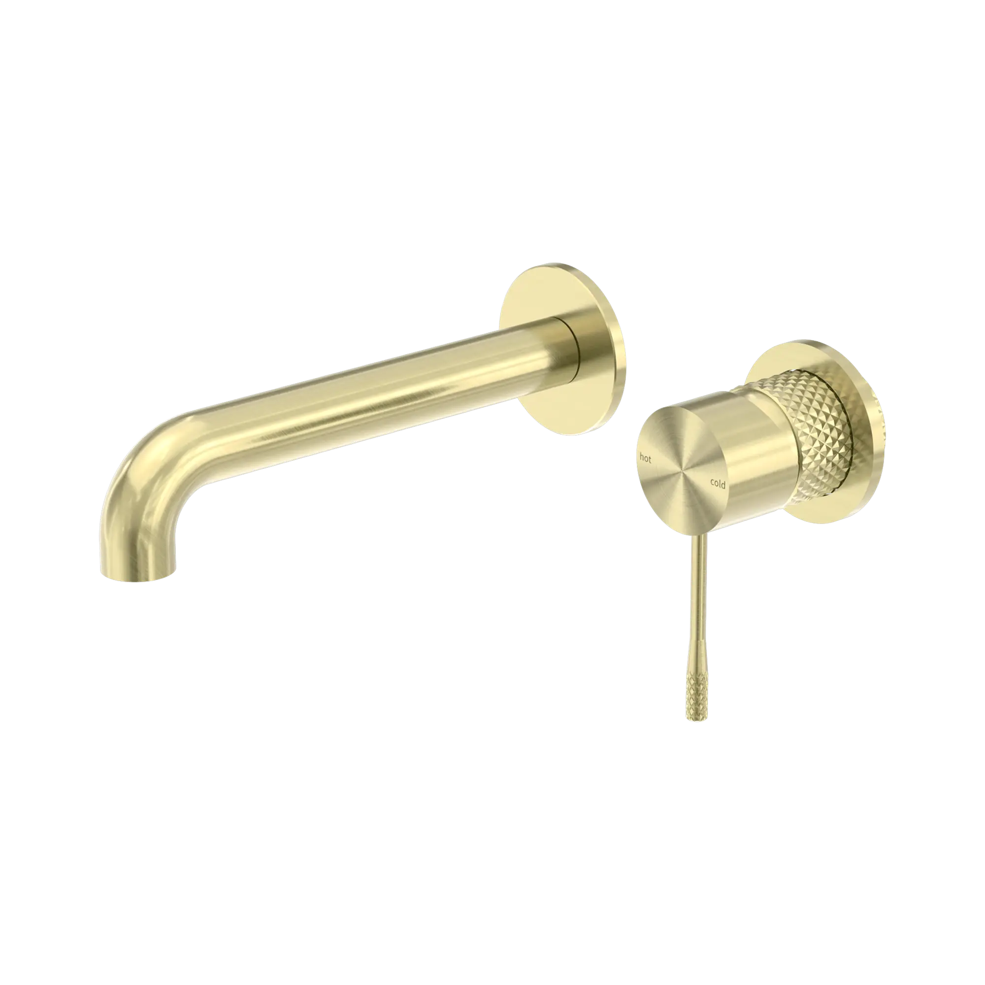 NR251907 B120 BG Opal Wall Basin Bath Mixer Separate Back Plate 120mm Brushed Gold image 1