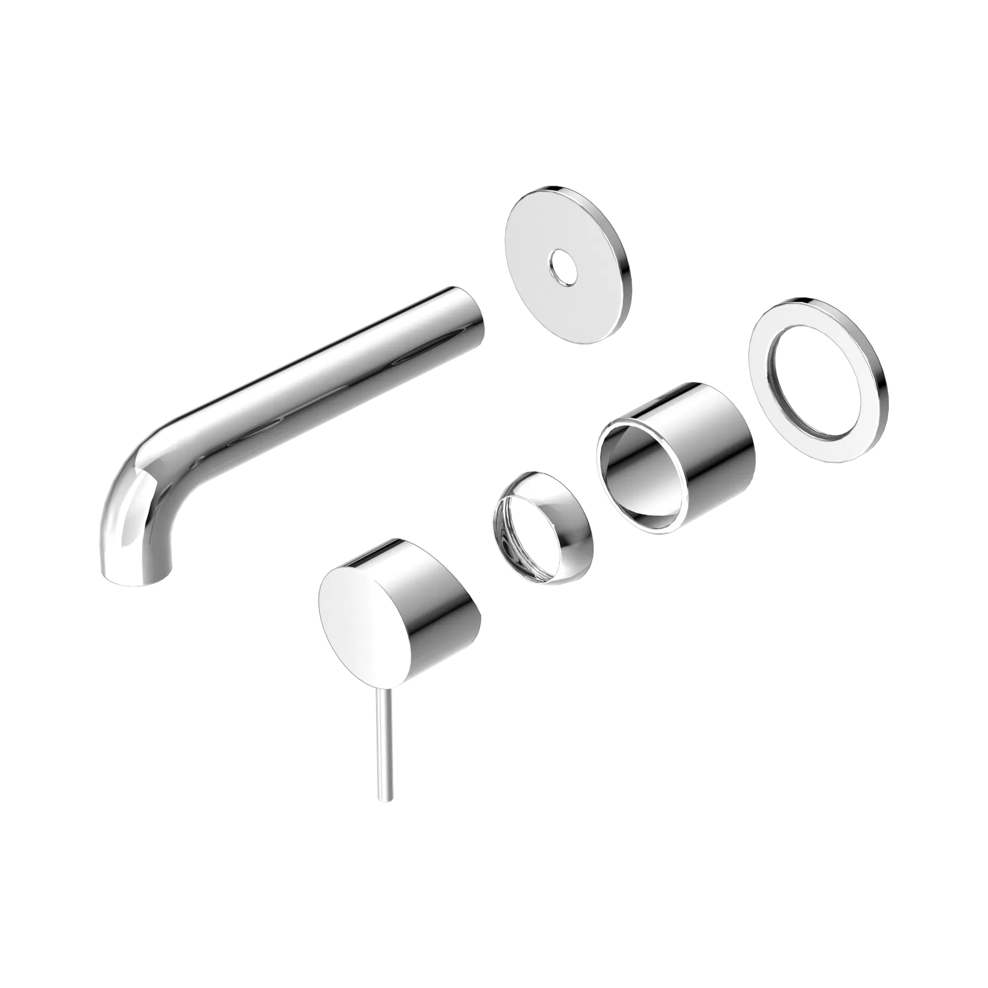 NR221910 C120 TCH Mecca Wall Basin Bath Mixer Separate Back Plate 120mm Trim Kits Only Chrome image 1