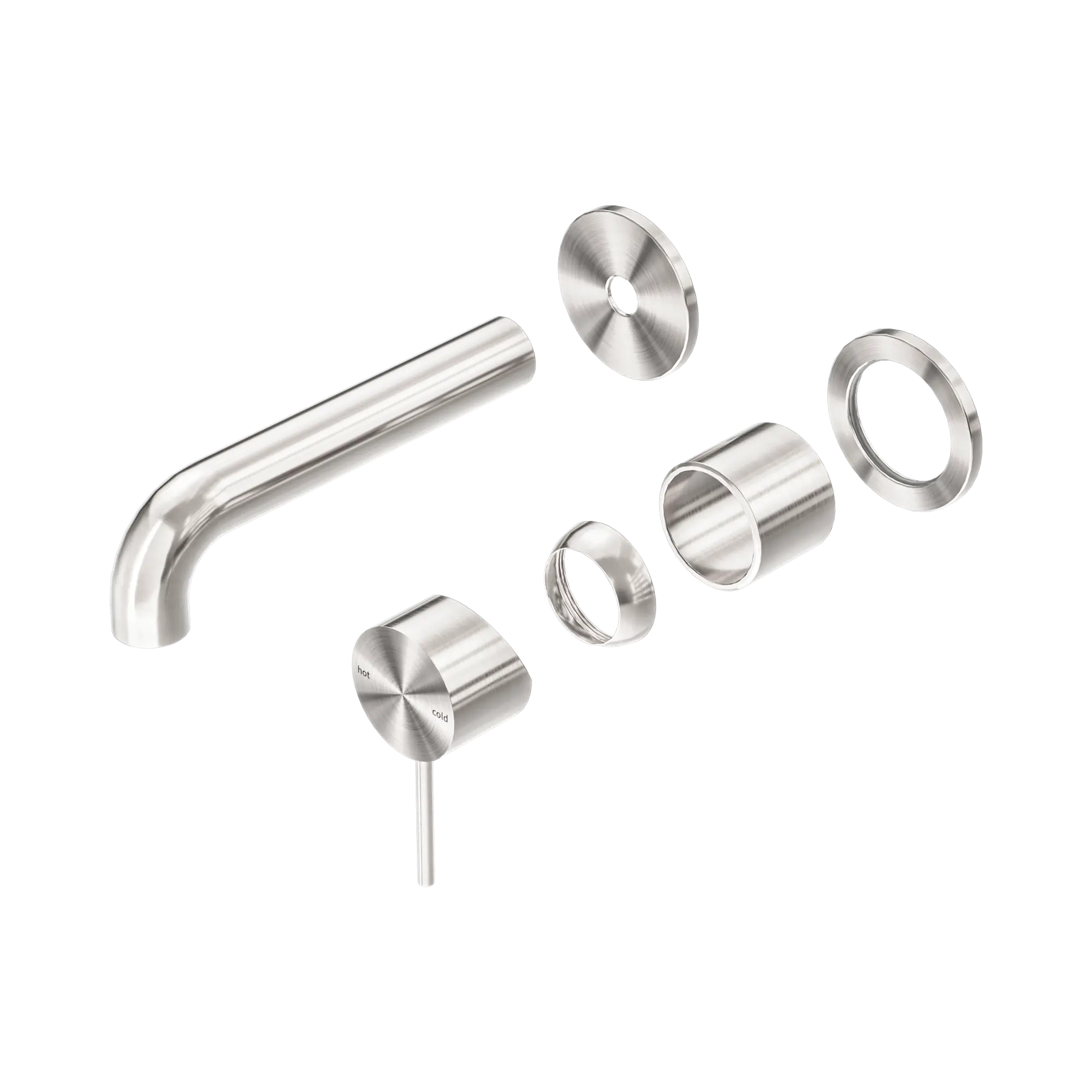 NR221910 C120 TBN Mecca Wall Basin Bath Mixer Separate Back Plate 120mm Trim Kits Only Brushed Nickel image 1