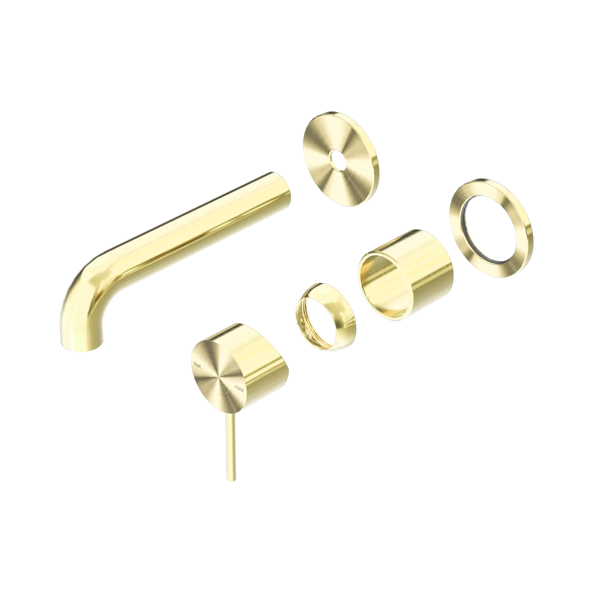 NR221910 C120 TBG Mecca Wall Basin Bath Mixer Separate Back Plate 120mm Trim Kits Only Brushed Gold image 1