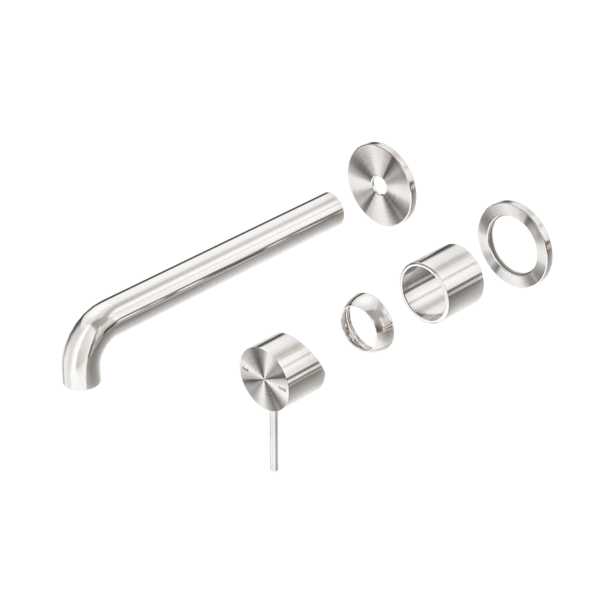 NR221910 C260 TBN Mecca Wall Basin Bath Mixer Separate Back Plate 260mm Trim Kits Only Brushed Nickel image 1