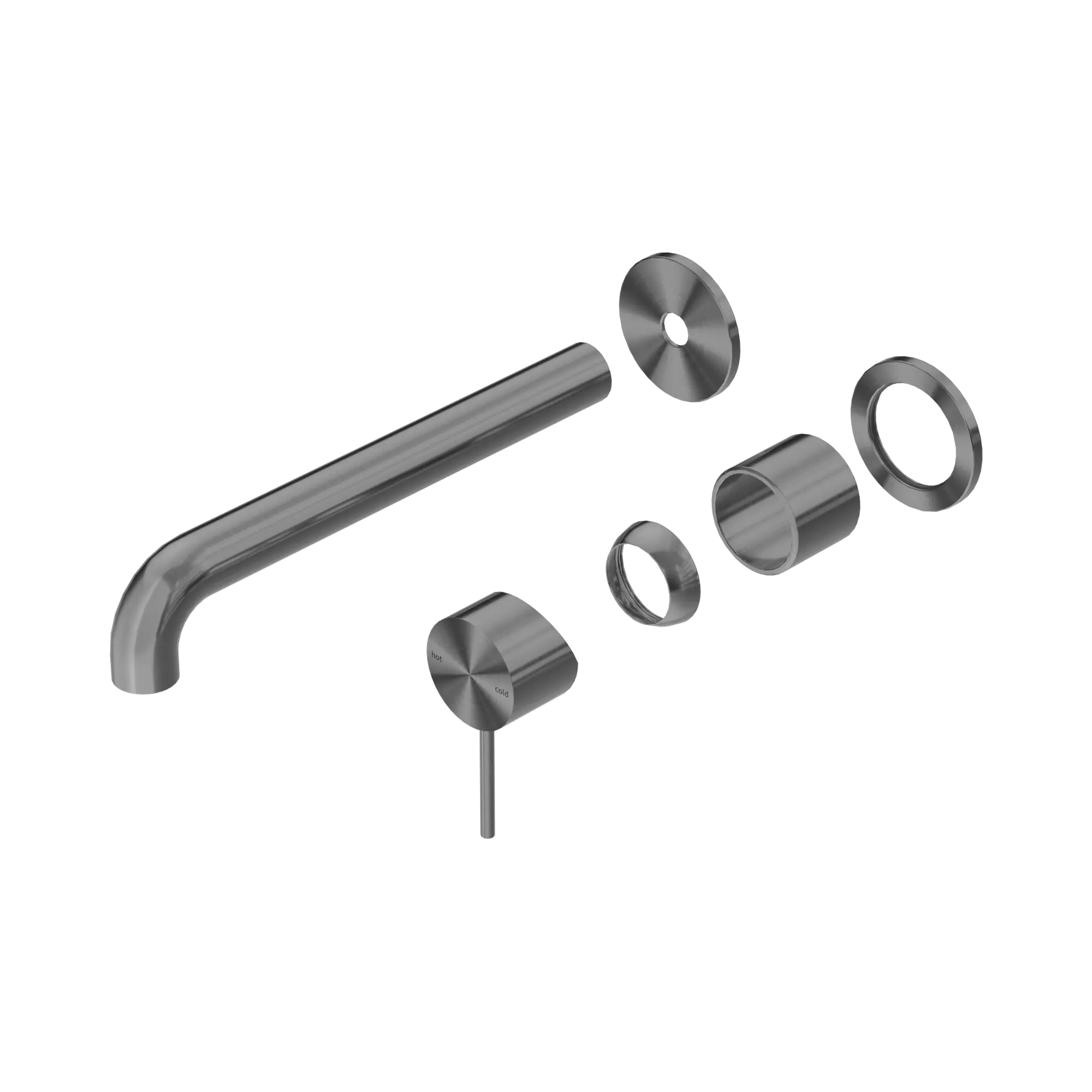 NR221910 C260 TGM Mecca Wall Basin Bath Mixer Separate Back Plate 260mm Trim Kits Only Gun Metal image 1