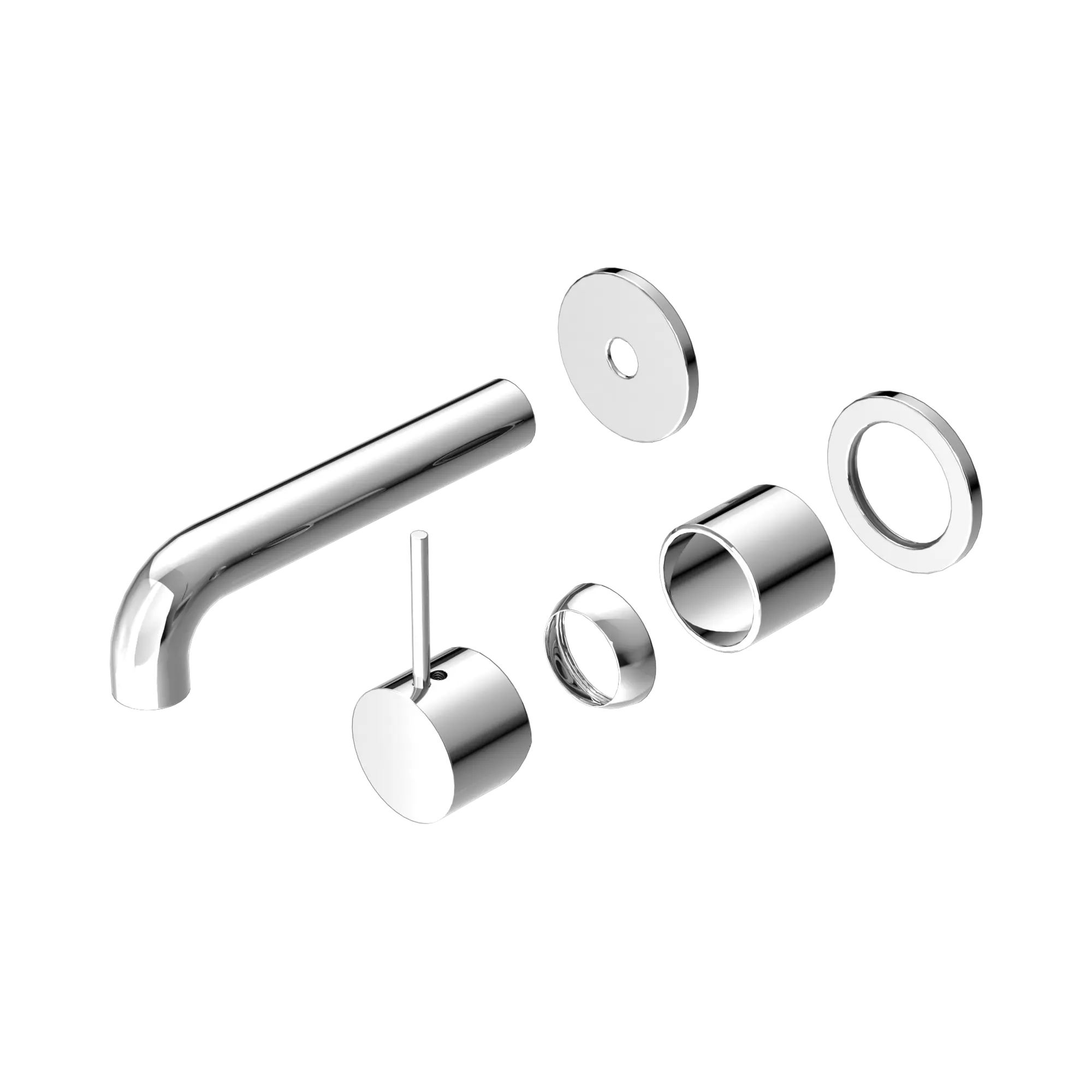 NR221910 D120 TCH Mecca Wall Basin Bath Mixer Separate Back Plate Handle Up 120mm Trim Kits Only Chrome image 1