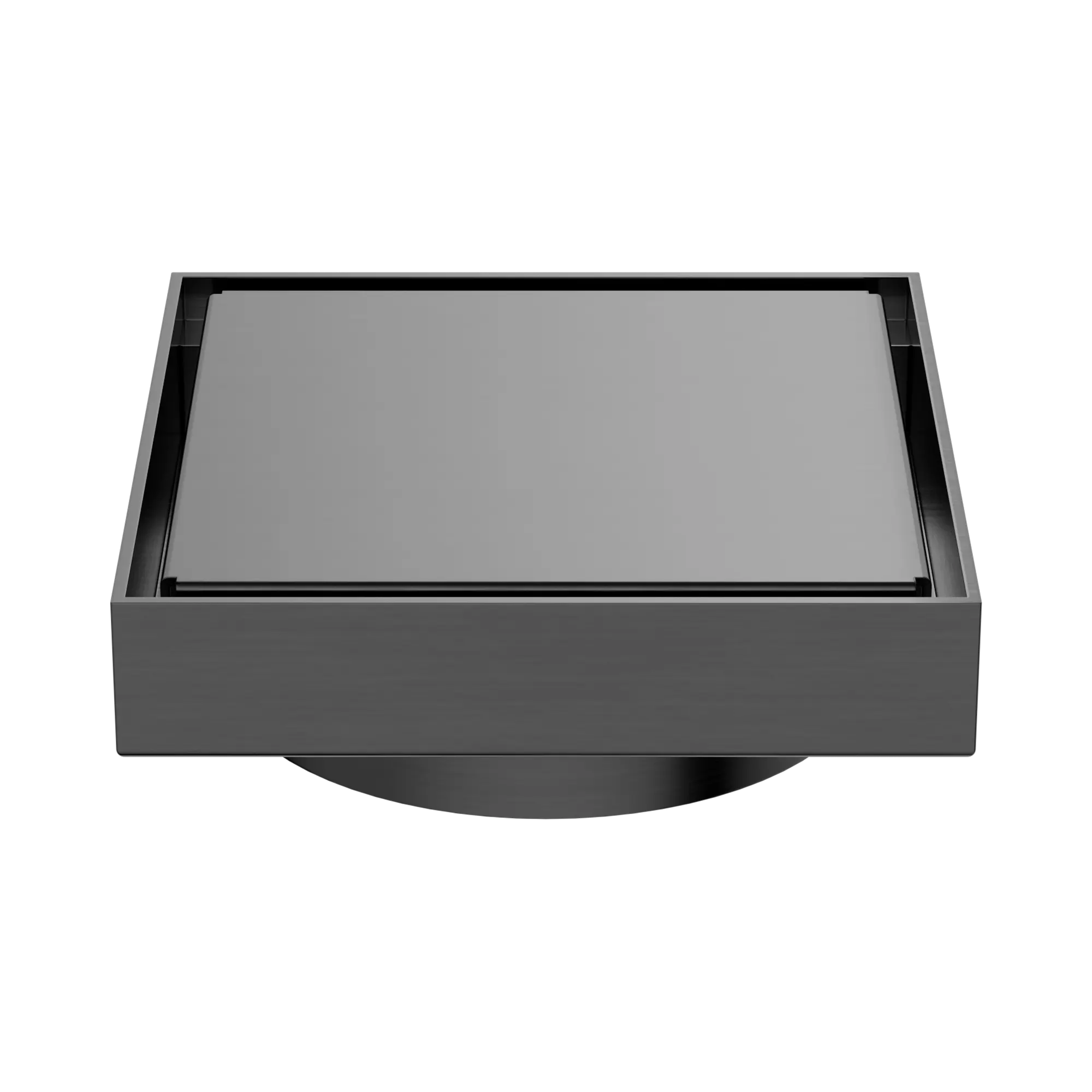 NRFW008 GM 130mm Square Tile Insert Floor Waste 100mm Outlet Gun Metal image 4