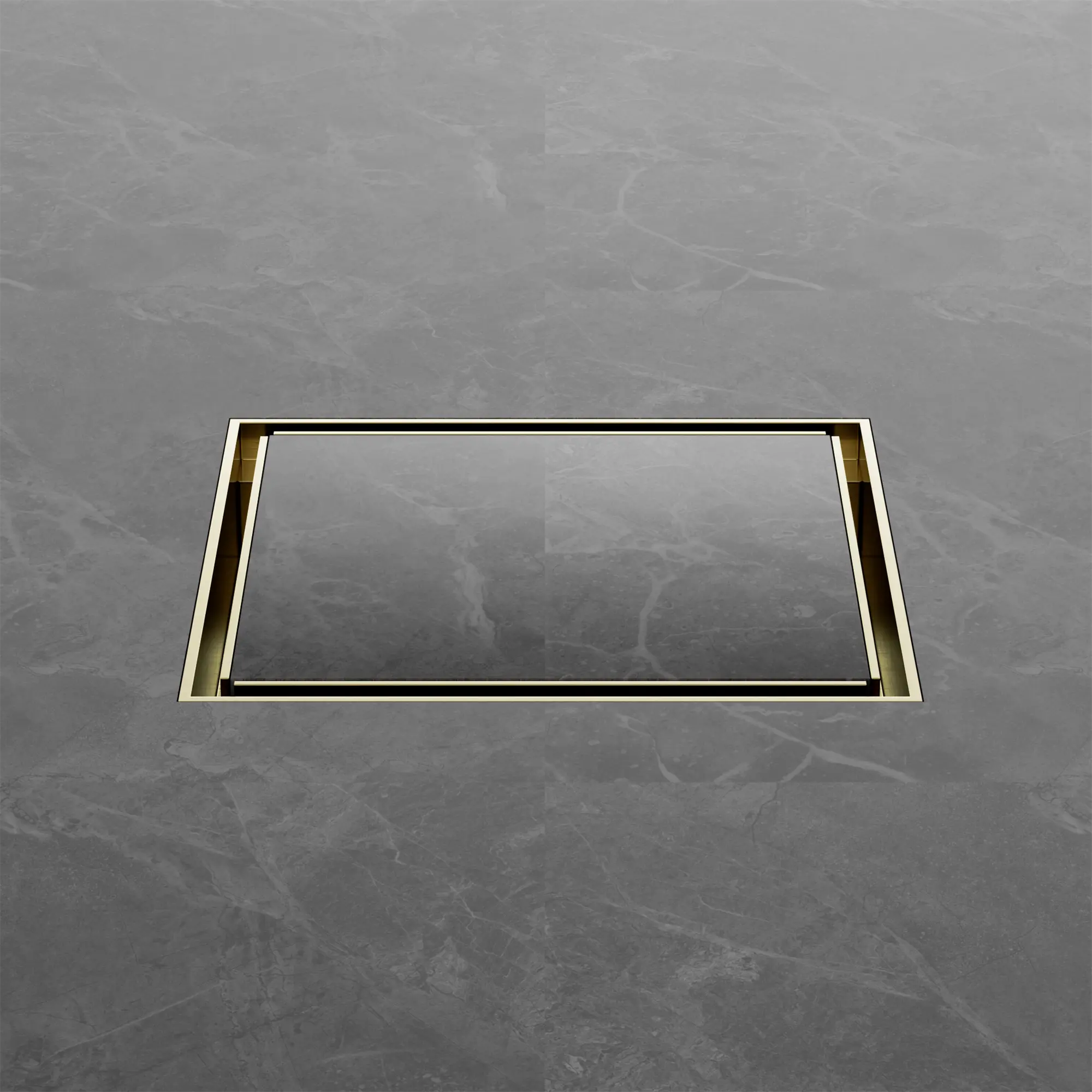 NRFW008 BG 130mm Square Tile Insert Floor Waste 100mm Outlet Brushed Gold image 3