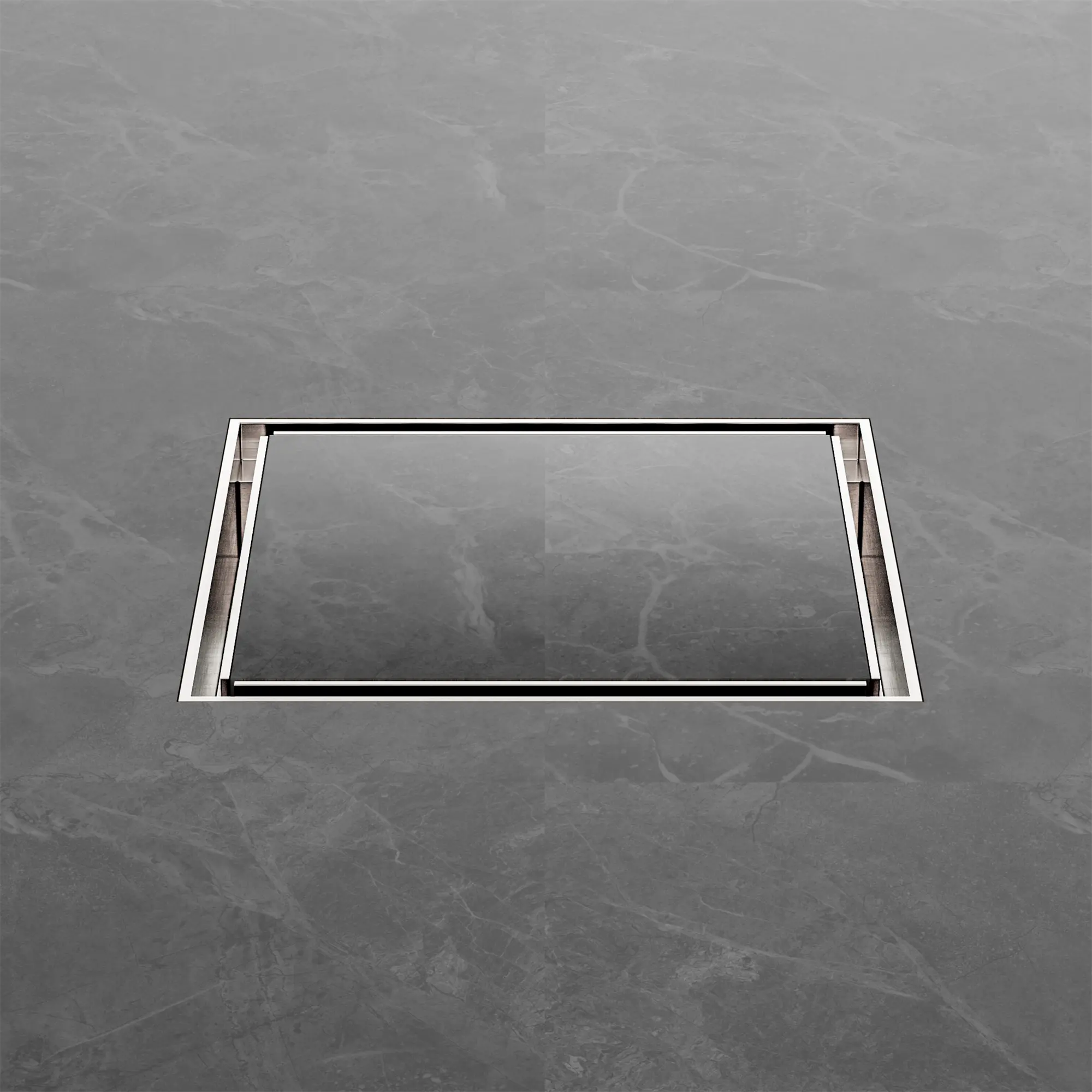 NRFW008 BN 130mm Square Tile Insert Floor Waste 100mm Outlet Brushed Nickel image 3