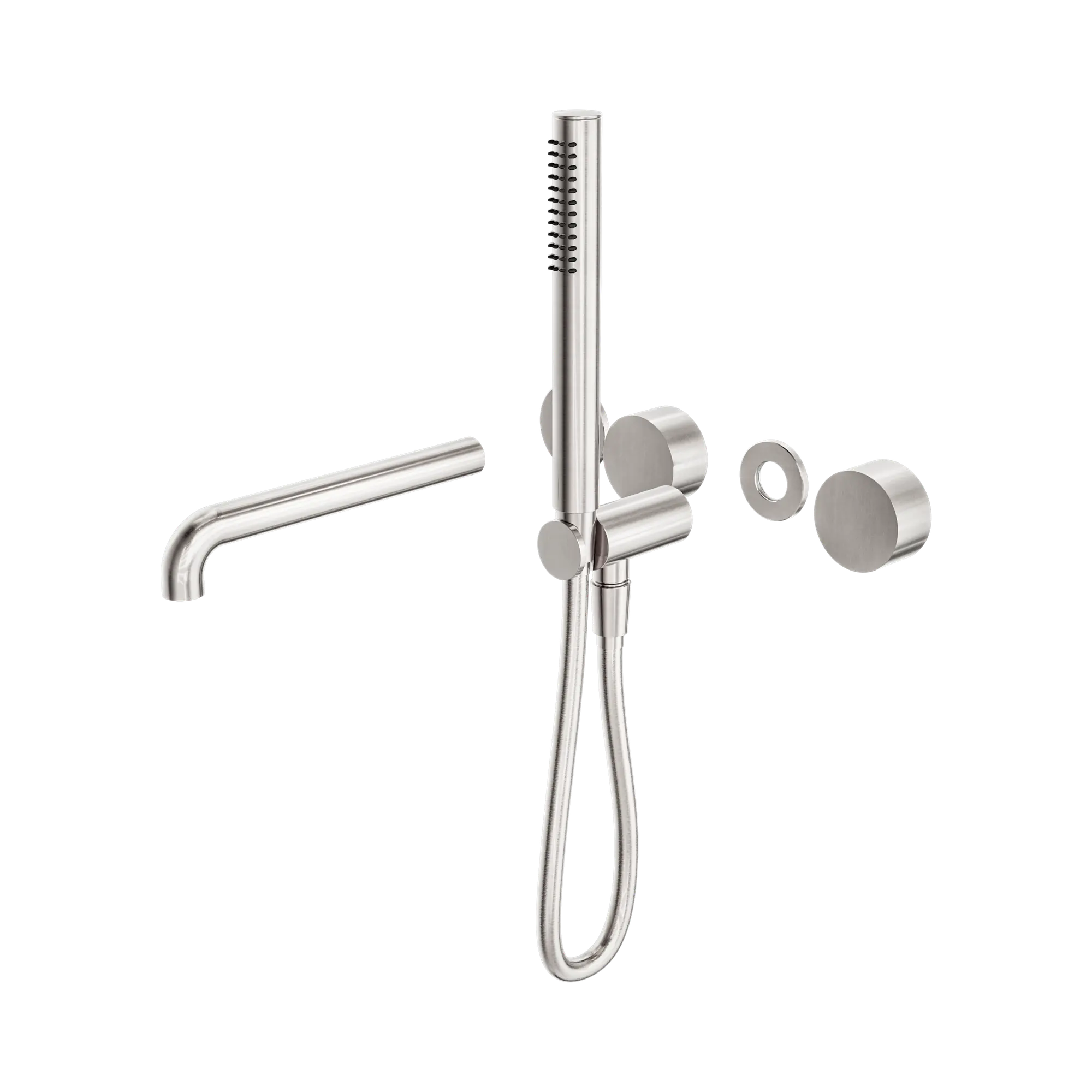 NR271903b230t BN Kara Progressive Shower System Separate Plate With Spout 230mm Trim Kits Only Brushed Nickel image 1